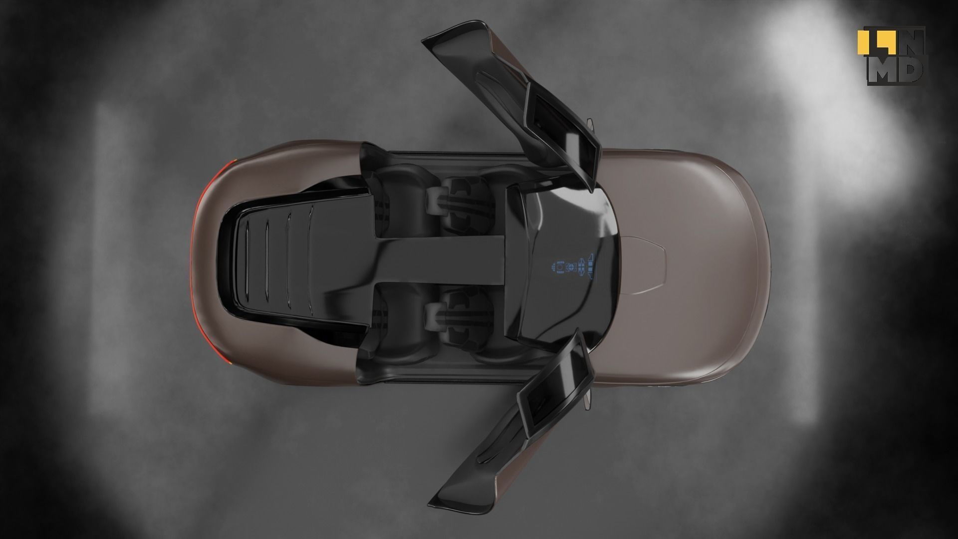 Generic Futuristic Vehicle Police Taxi Car with butterfly doors 3D model_7