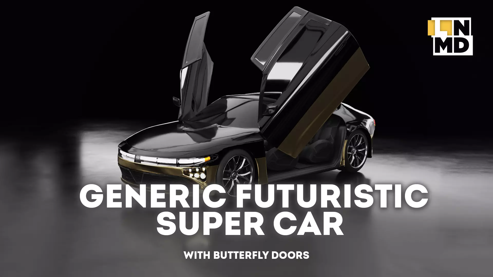 Generic Futuristic Vehicle Police Taxi Car with butterfly doors 3D model_0