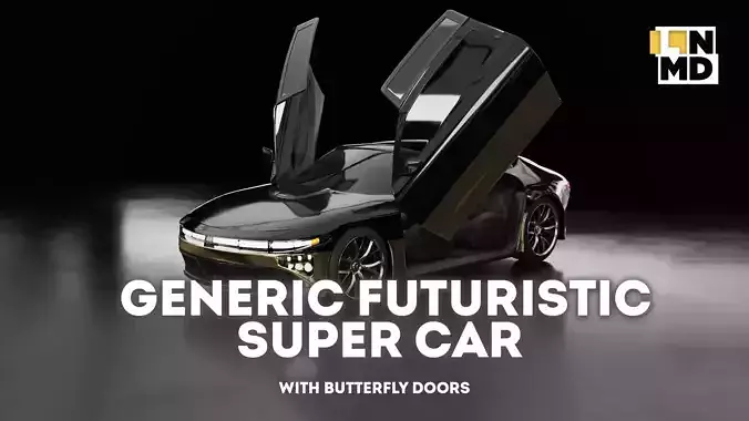 Generic Futuristic Vehicle Police Taxi Car with butterfly doors 3D model