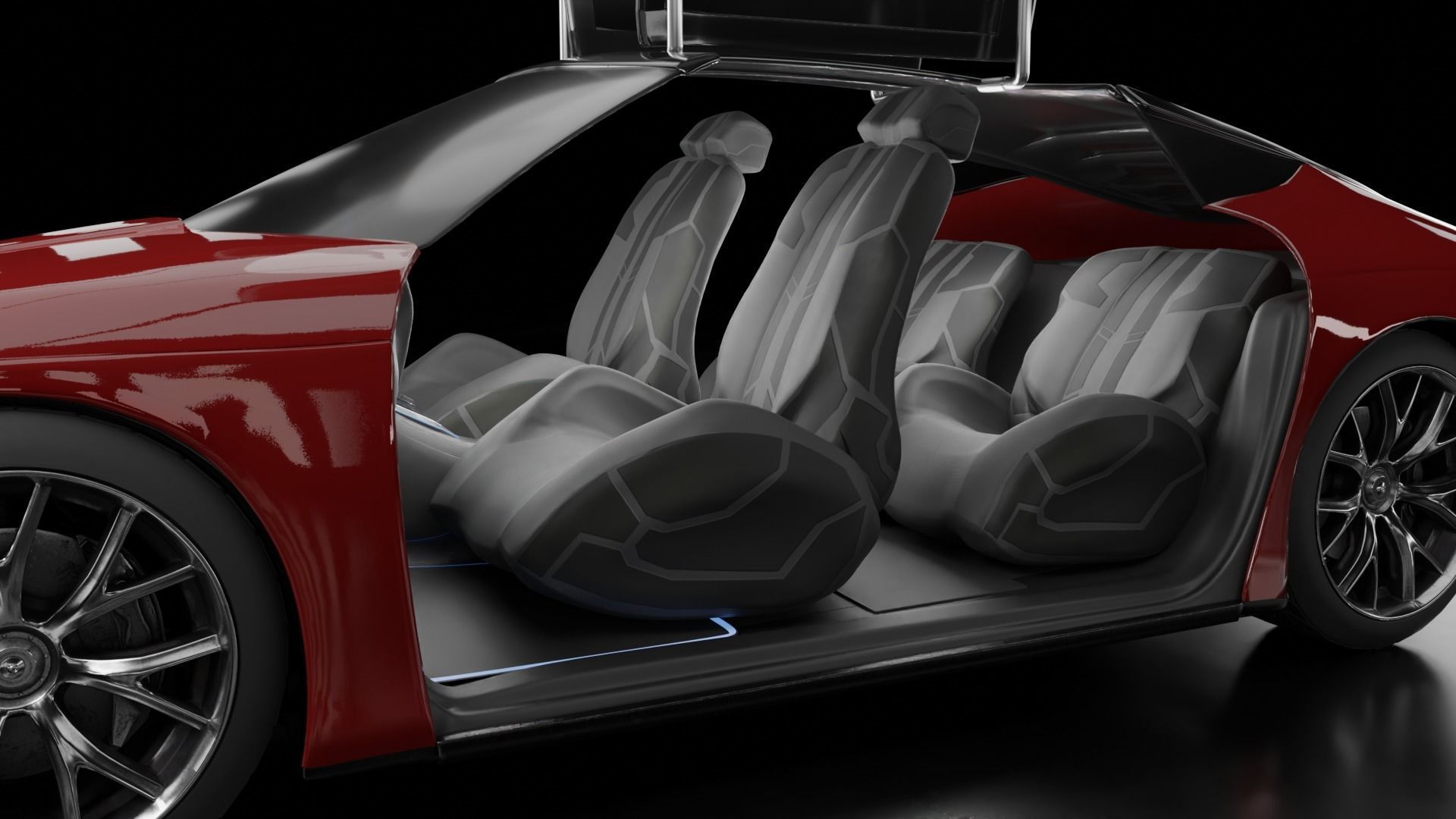 Generic Futuristic Vehicle Police Taxi Car with butterfly doors 3D model_12