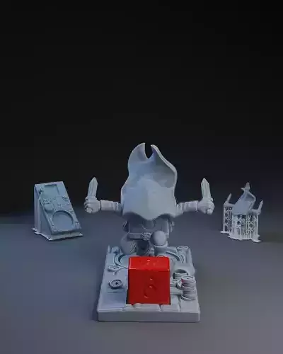 Dice Keepers - D6 Rogue miniature and polyhedral dice stand 3D print model
