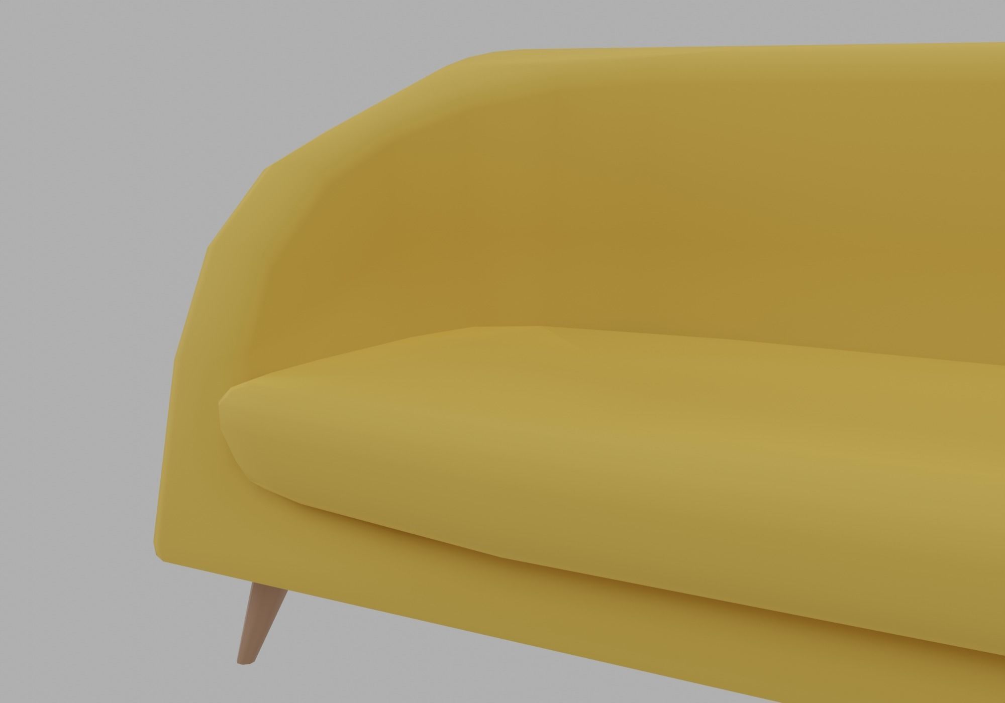 Two seater sofa Low-poly 3D model_11