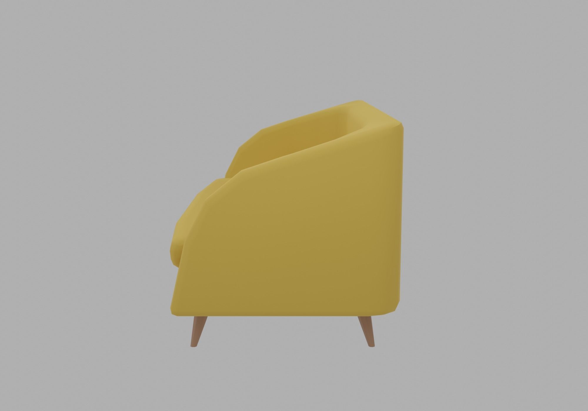 Two seater sofa Low-poly 3D model_9