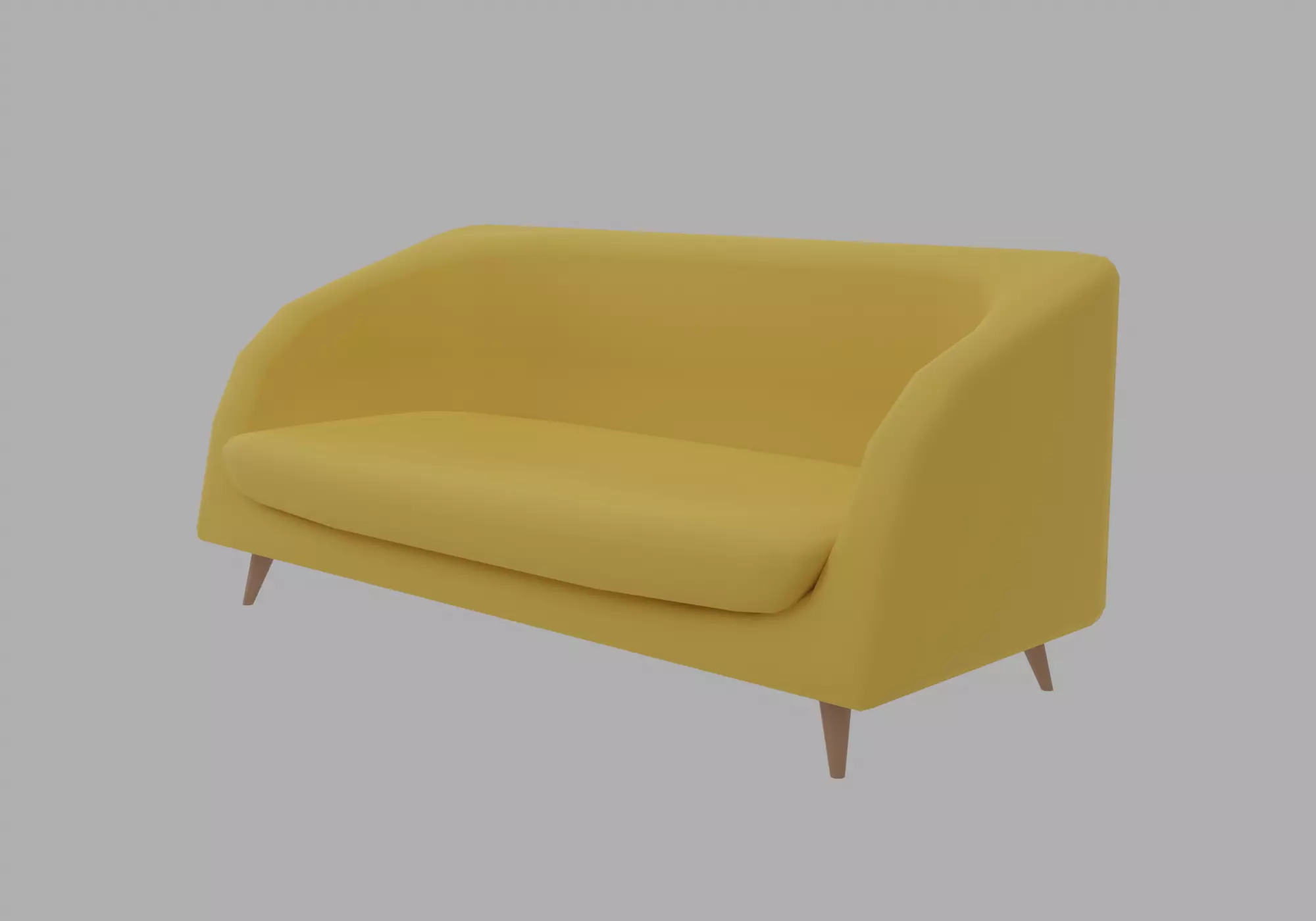 Two seater sofa Low-poly 3D model_0