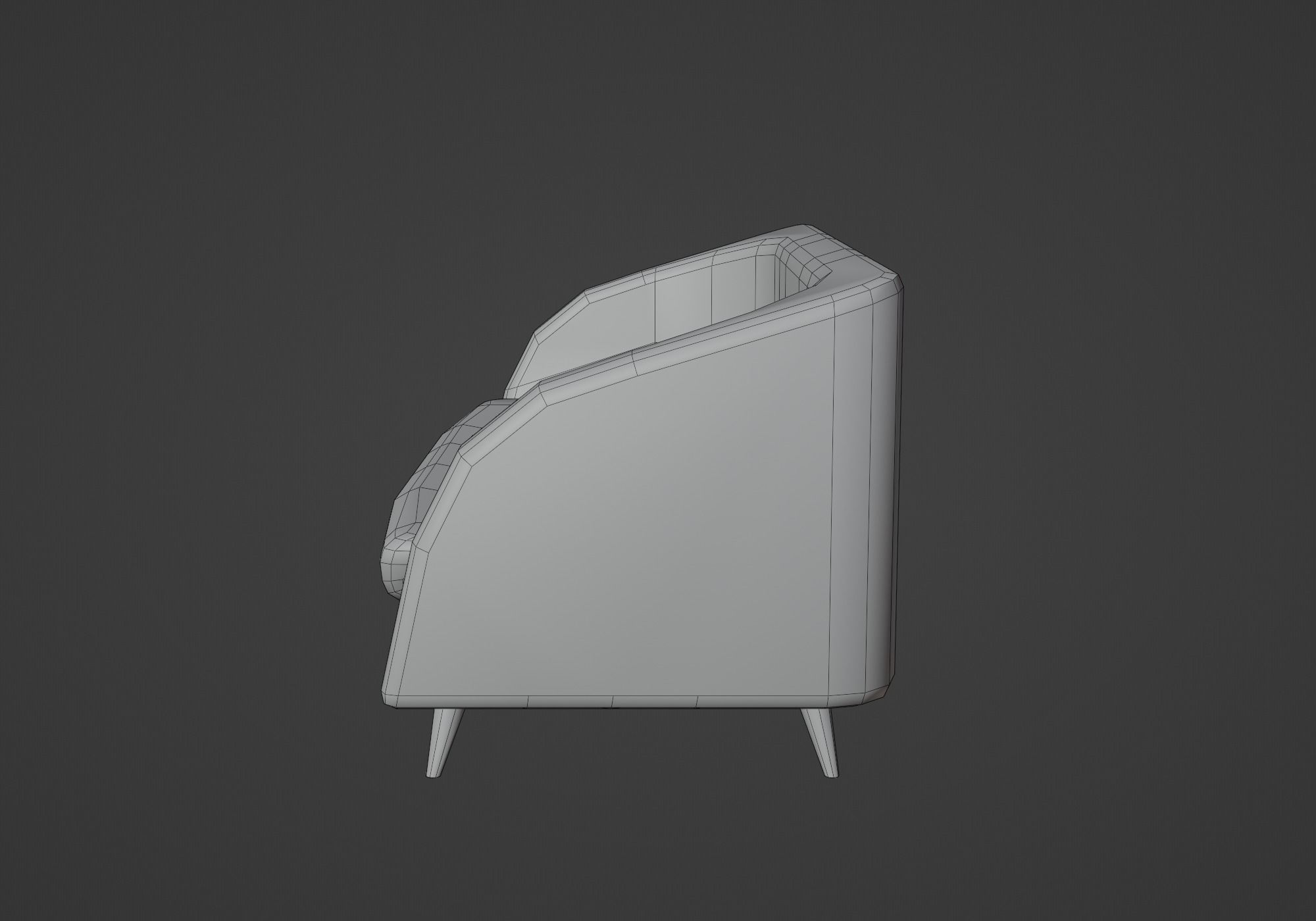 Two seater sofa Low-poly 3D model_10