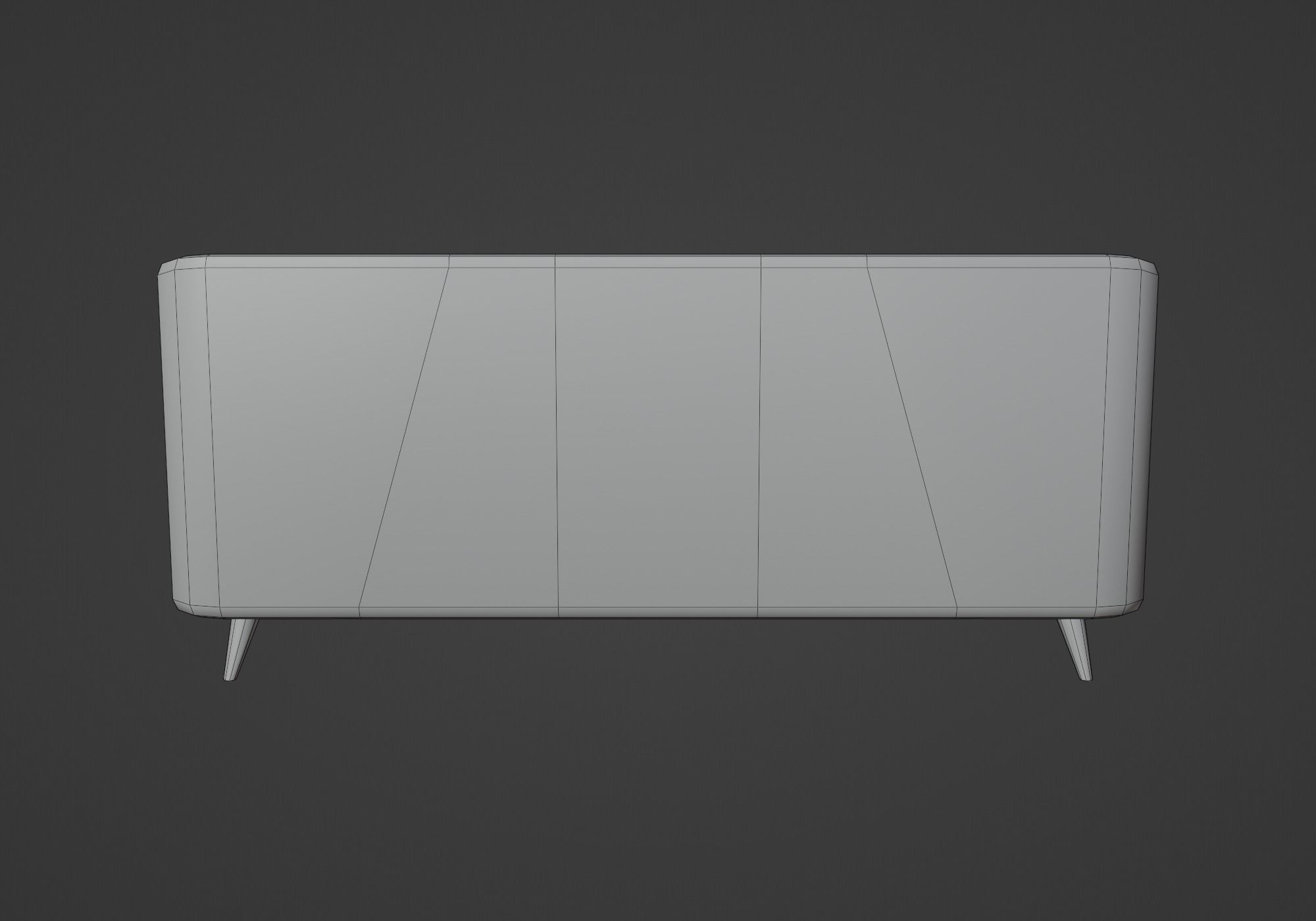 Two seater sofa Low-poly 3D model_8