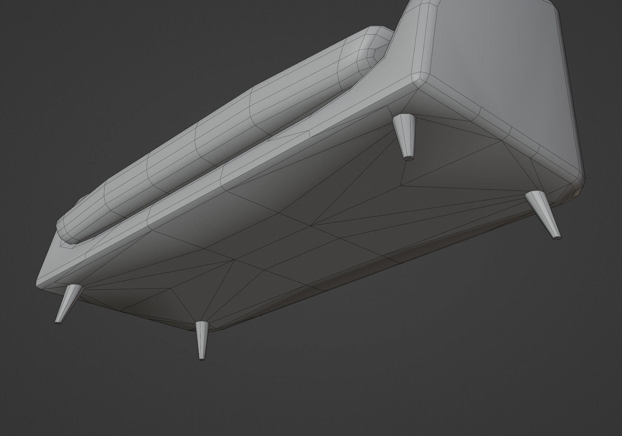 Two seater sofa Low-poly 3D model_14