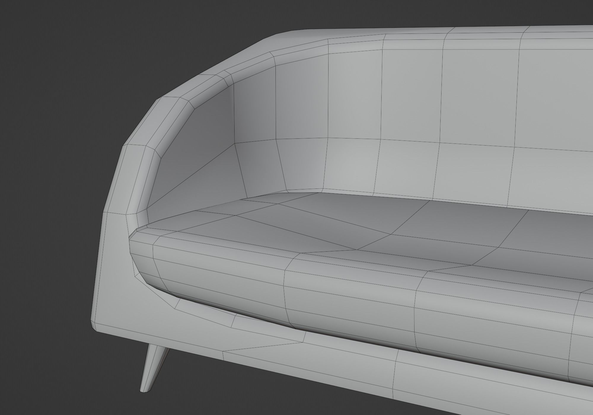 Two seater sofa Low-poly 3D model_12