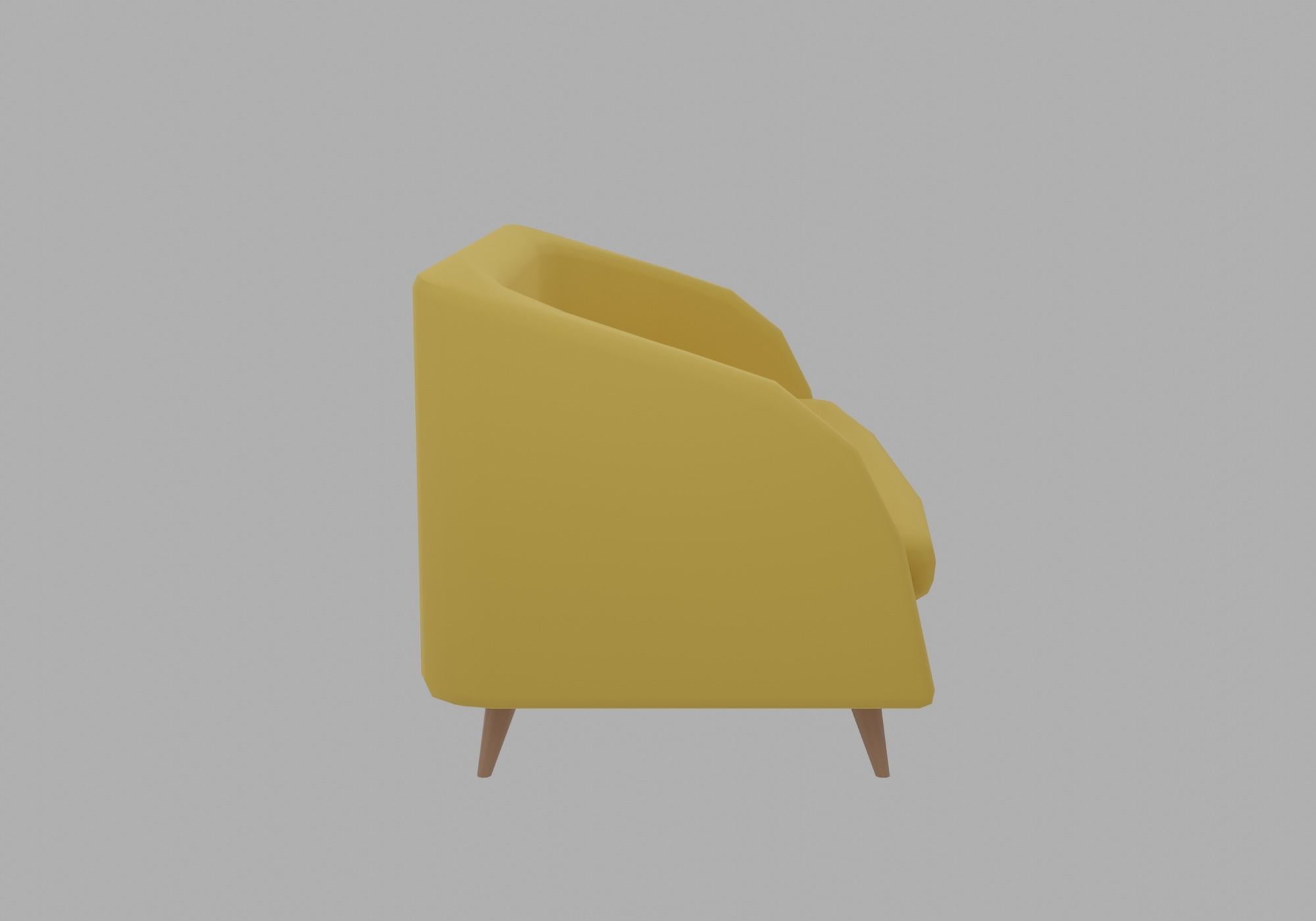 Two seater sofa Low-poly 3D model_5