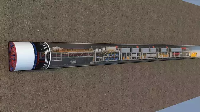 Tunnel boring machine 3D model