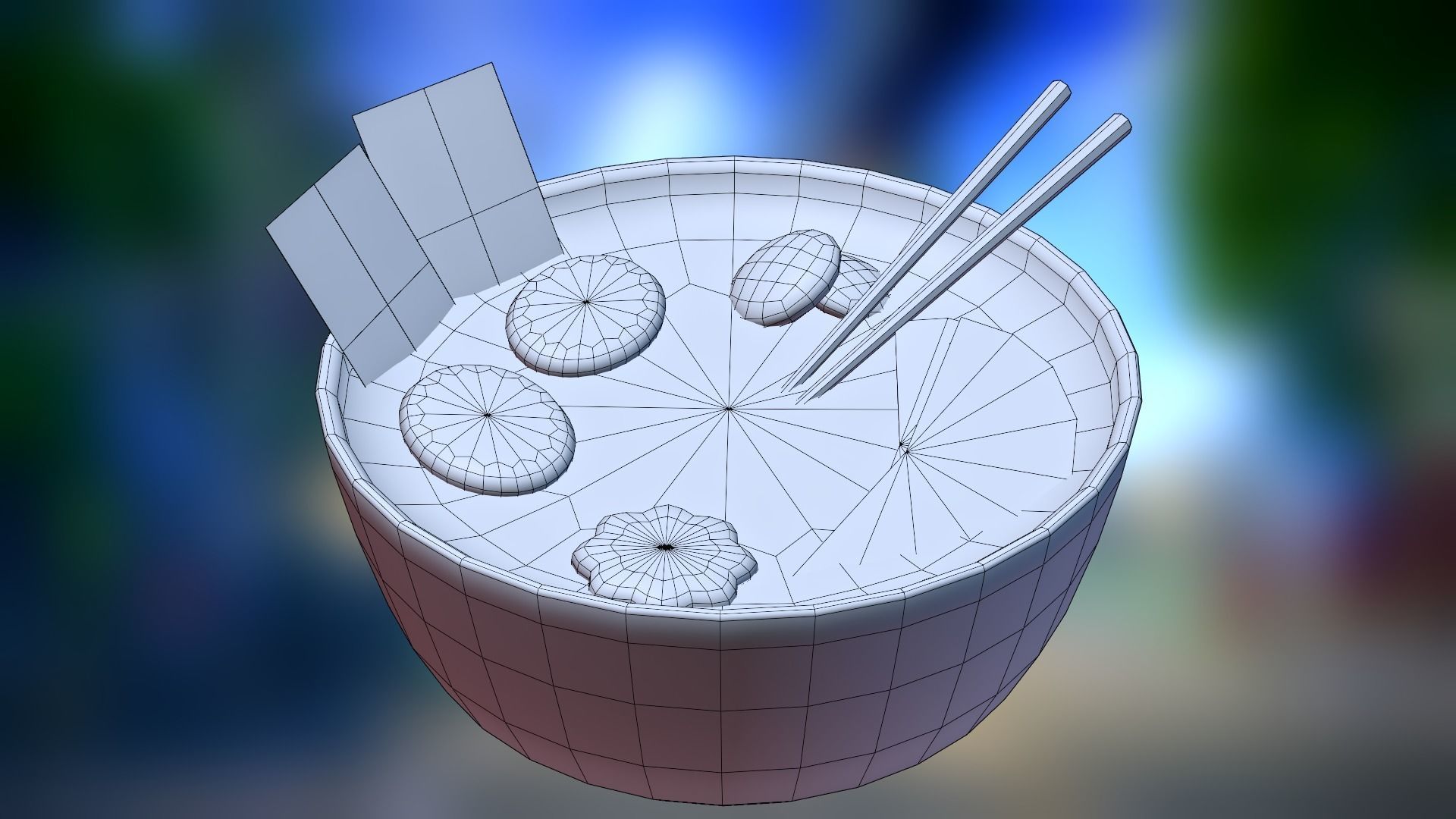 Ramen hand-painted Low-poly 3D model_8