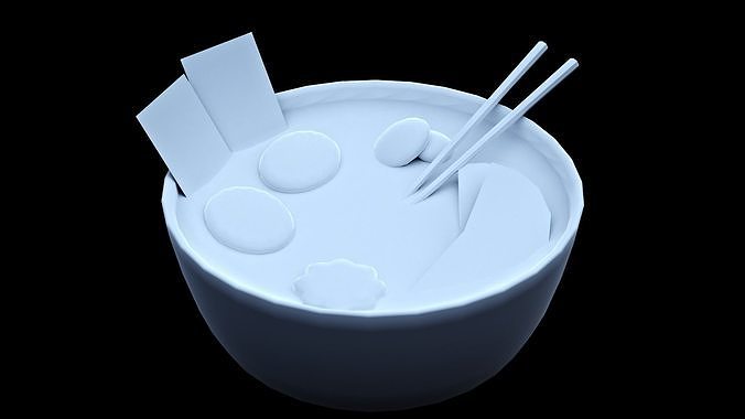 Ramen hand-painted Low-poly 3D model 6