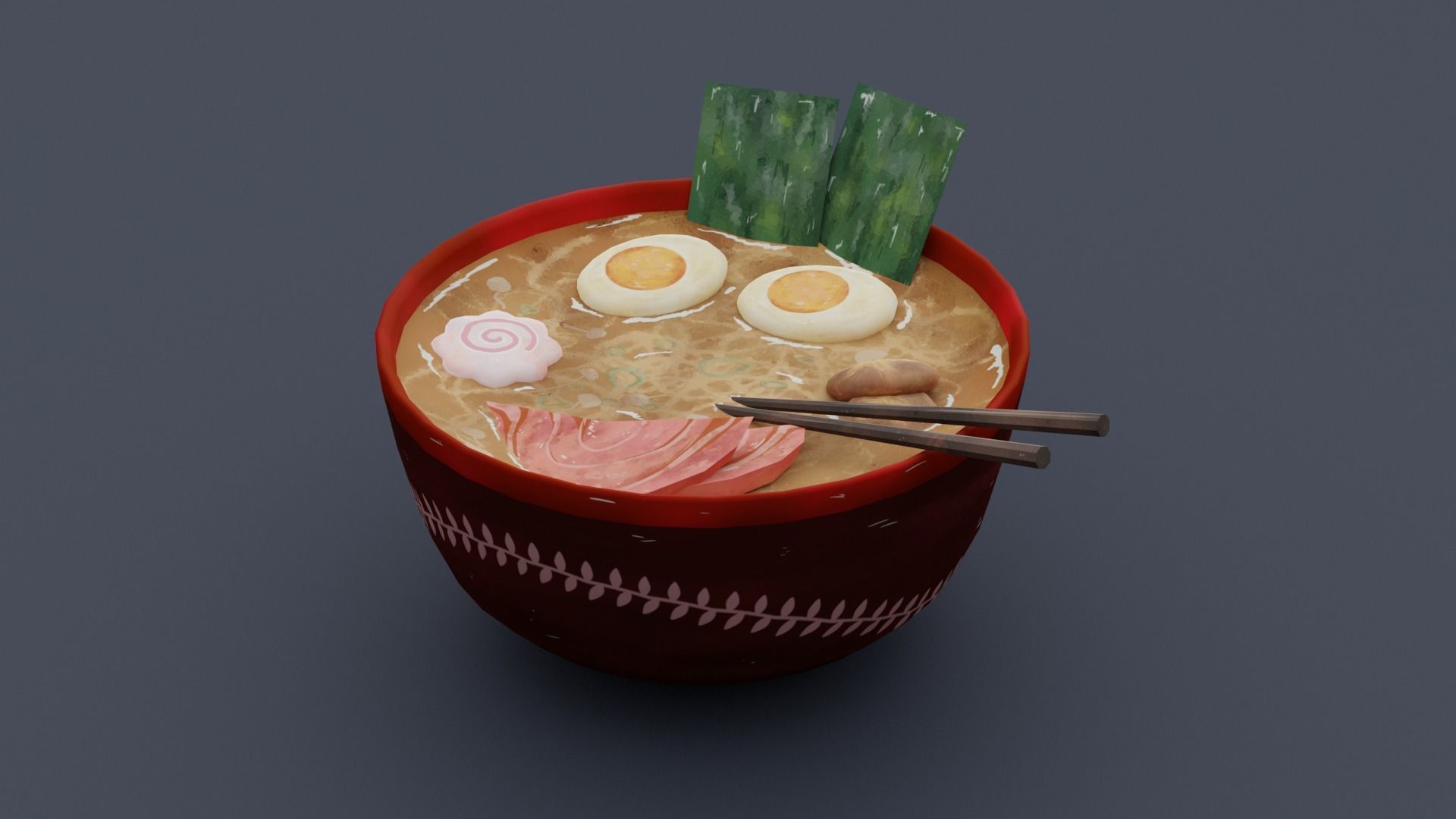Ramen hand-painted Low-poly 3D model_5