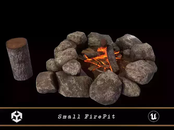 Small Fire Pit Low-poly 3D model Small Fire Pit Low-poly 3D model