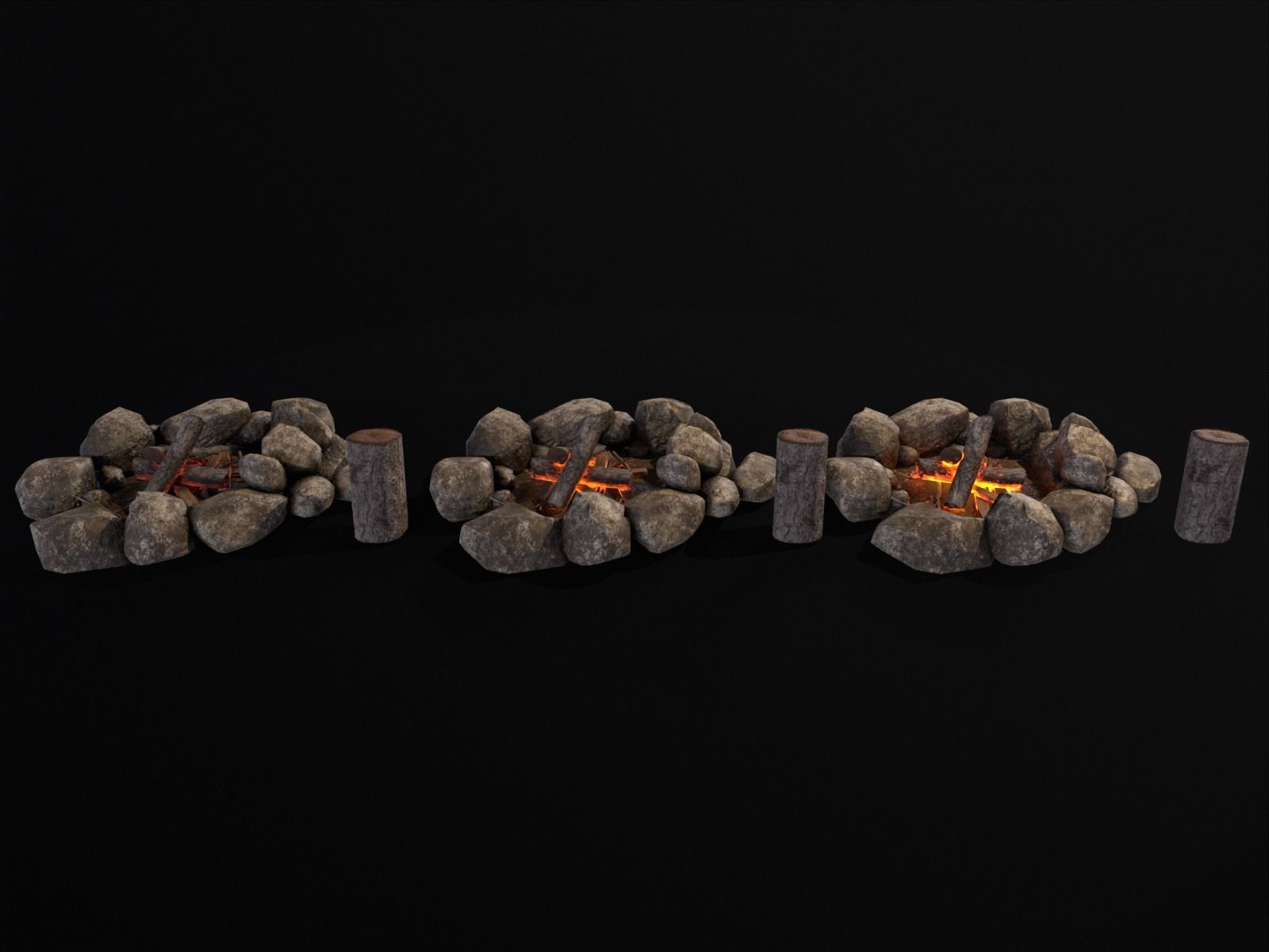 Small Fire Pit Low-poly 3D model_24