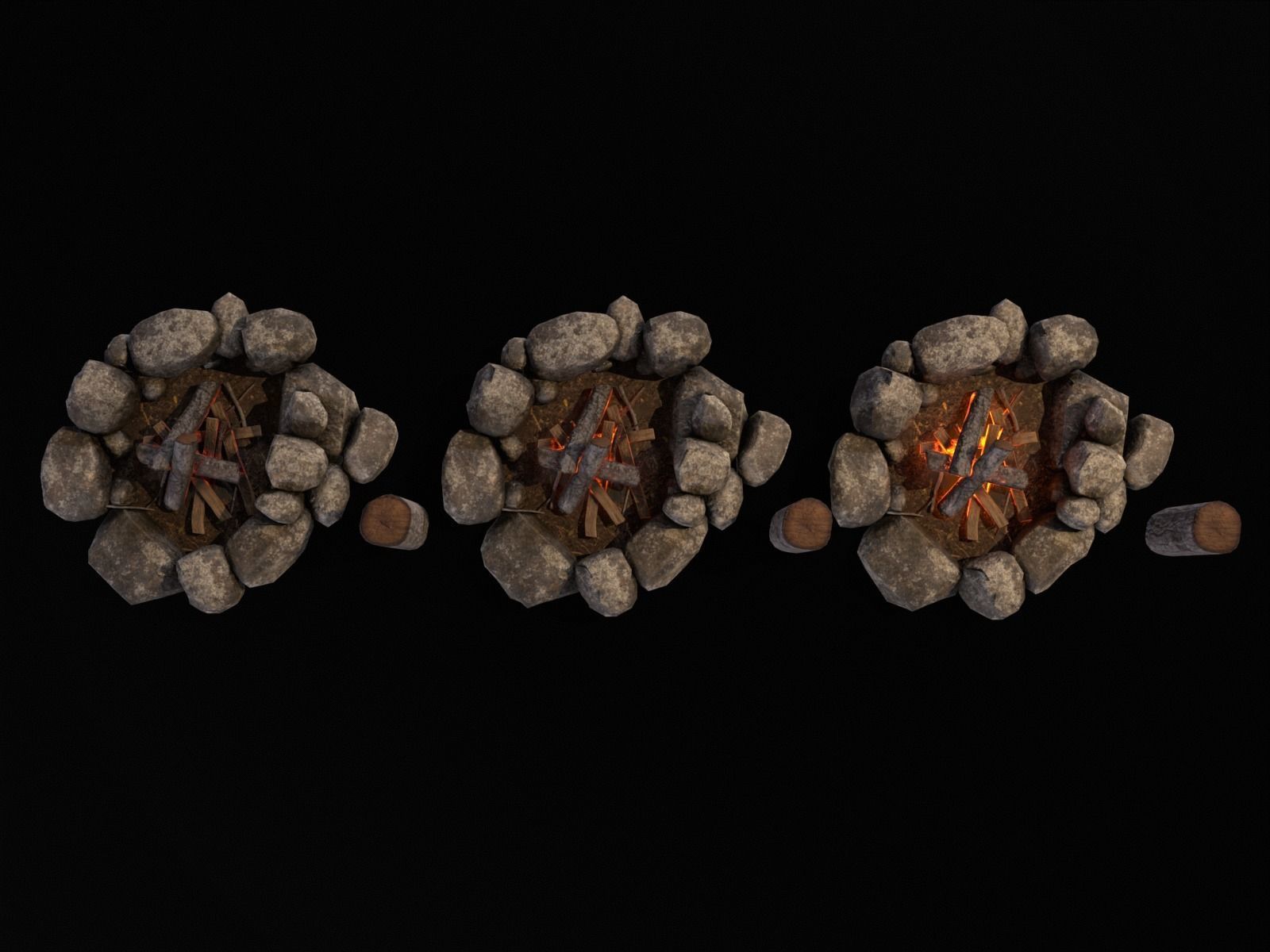 Small Fire Pit Low-poly 3D model_22