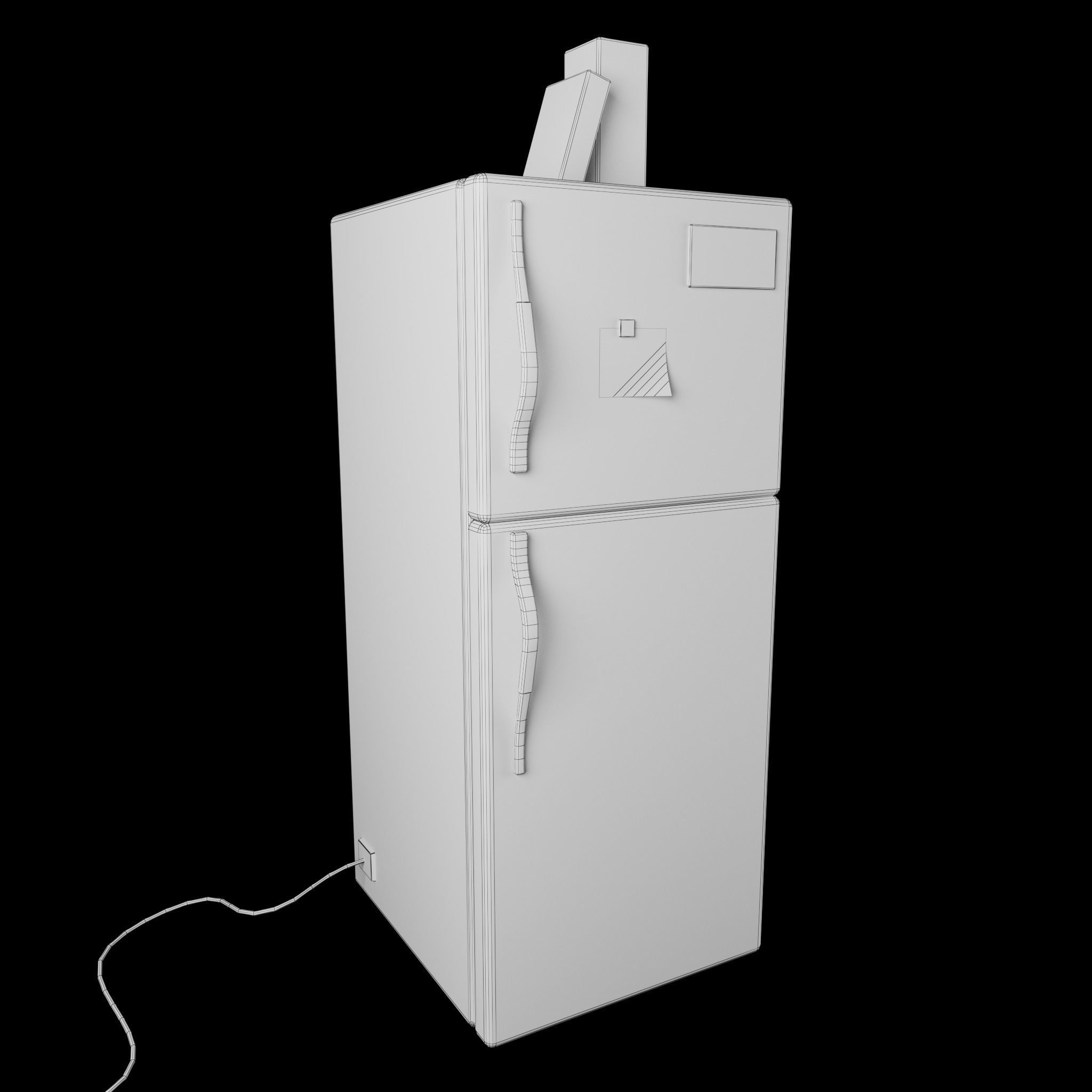 Refrigerator Low-poly 3D model_9