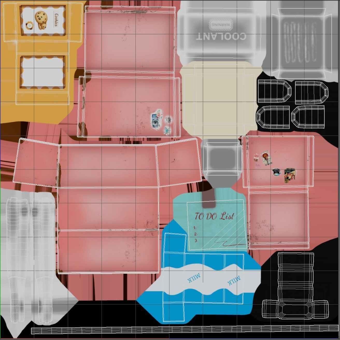 Refrigerator Low-poly 3D model_14