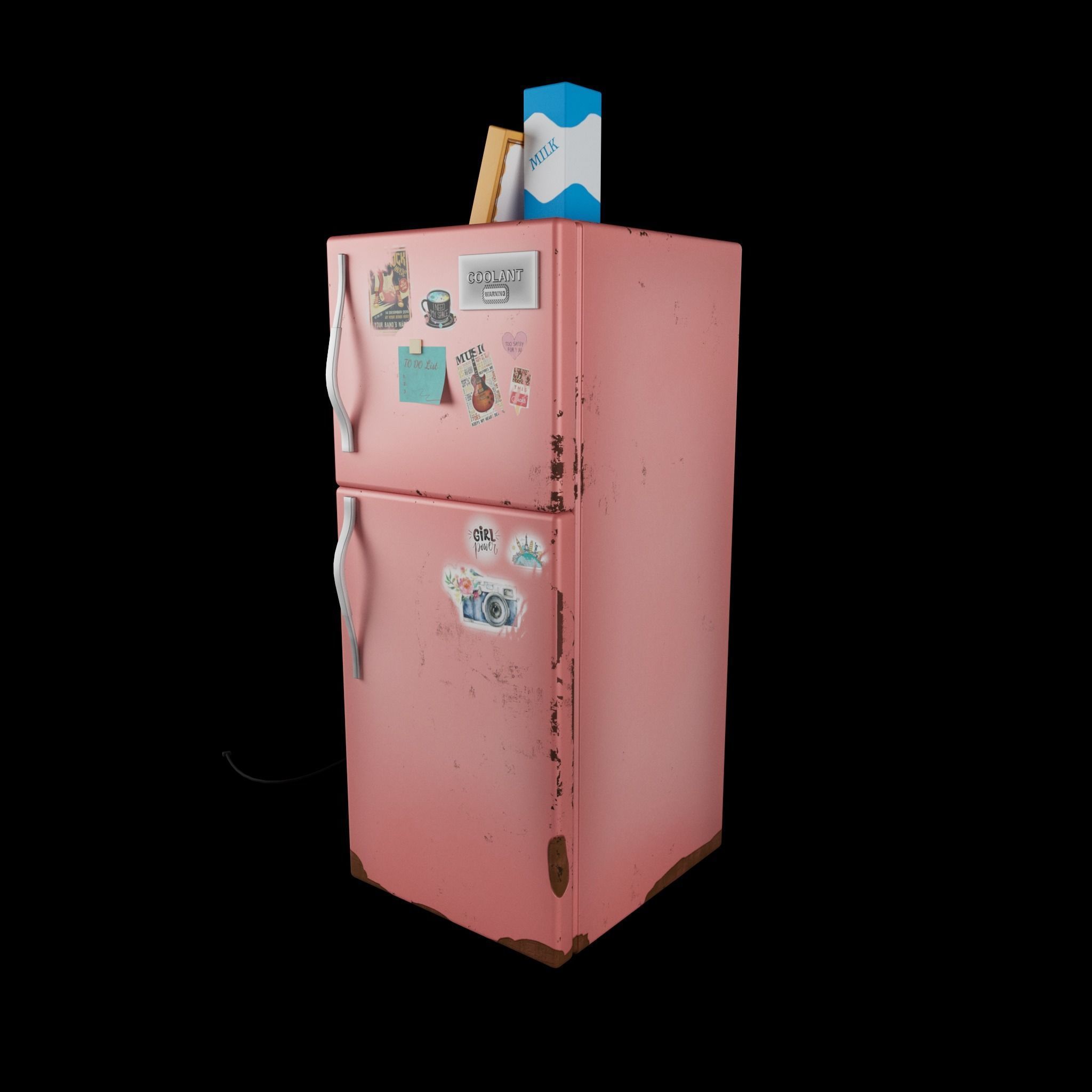 Refrigerator Low-poly 3D model_6
