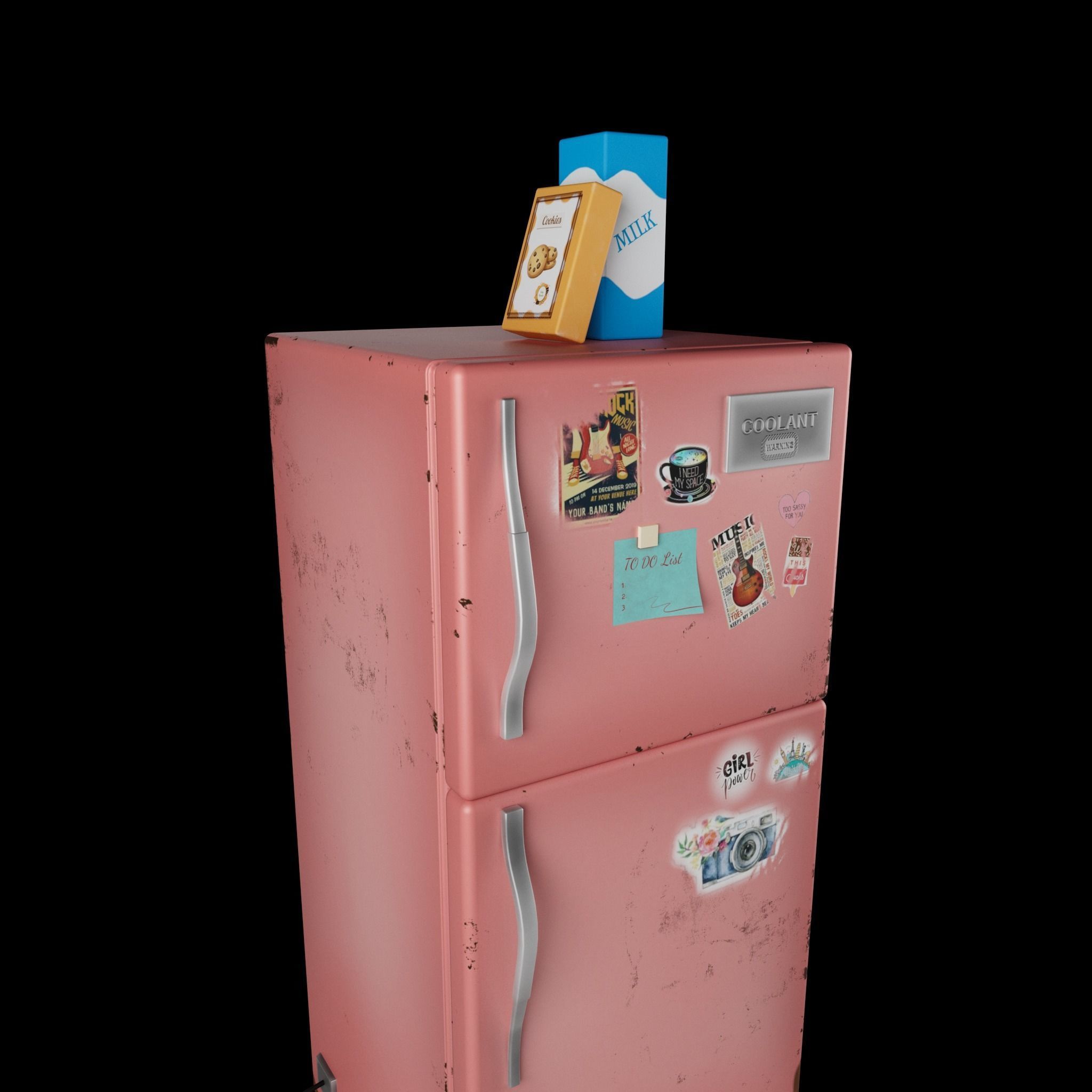 Refrigerator Low-poly 3D model_4