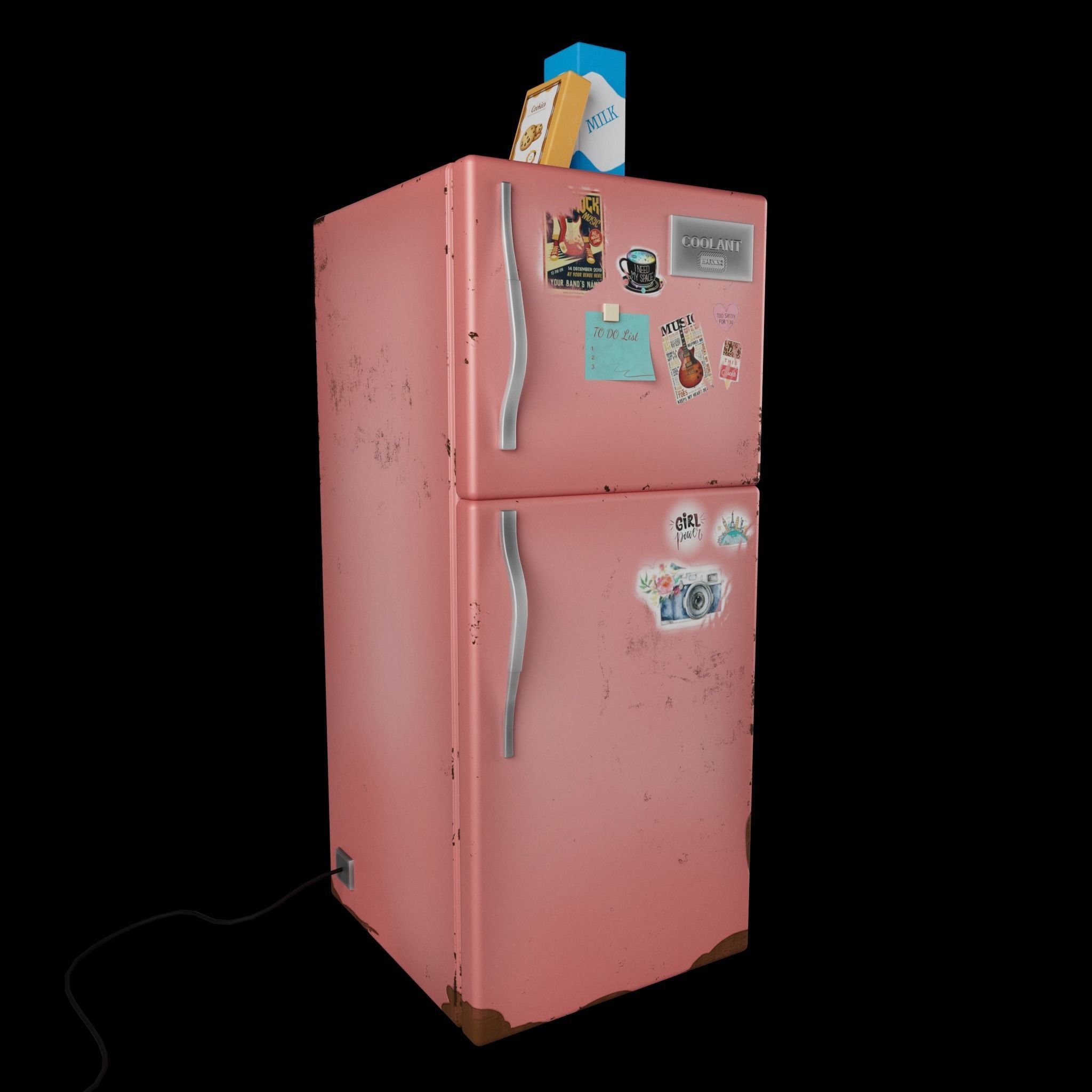Refrigerator Low-poly 3D model_5