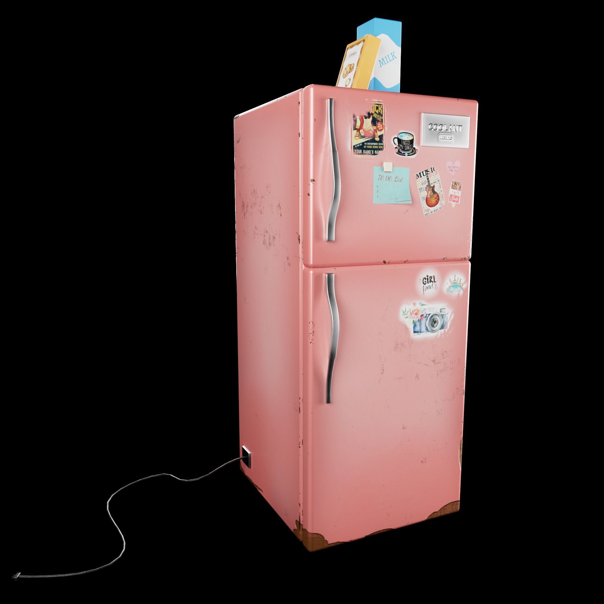 Refrigerator Low-poly 3D model_7
