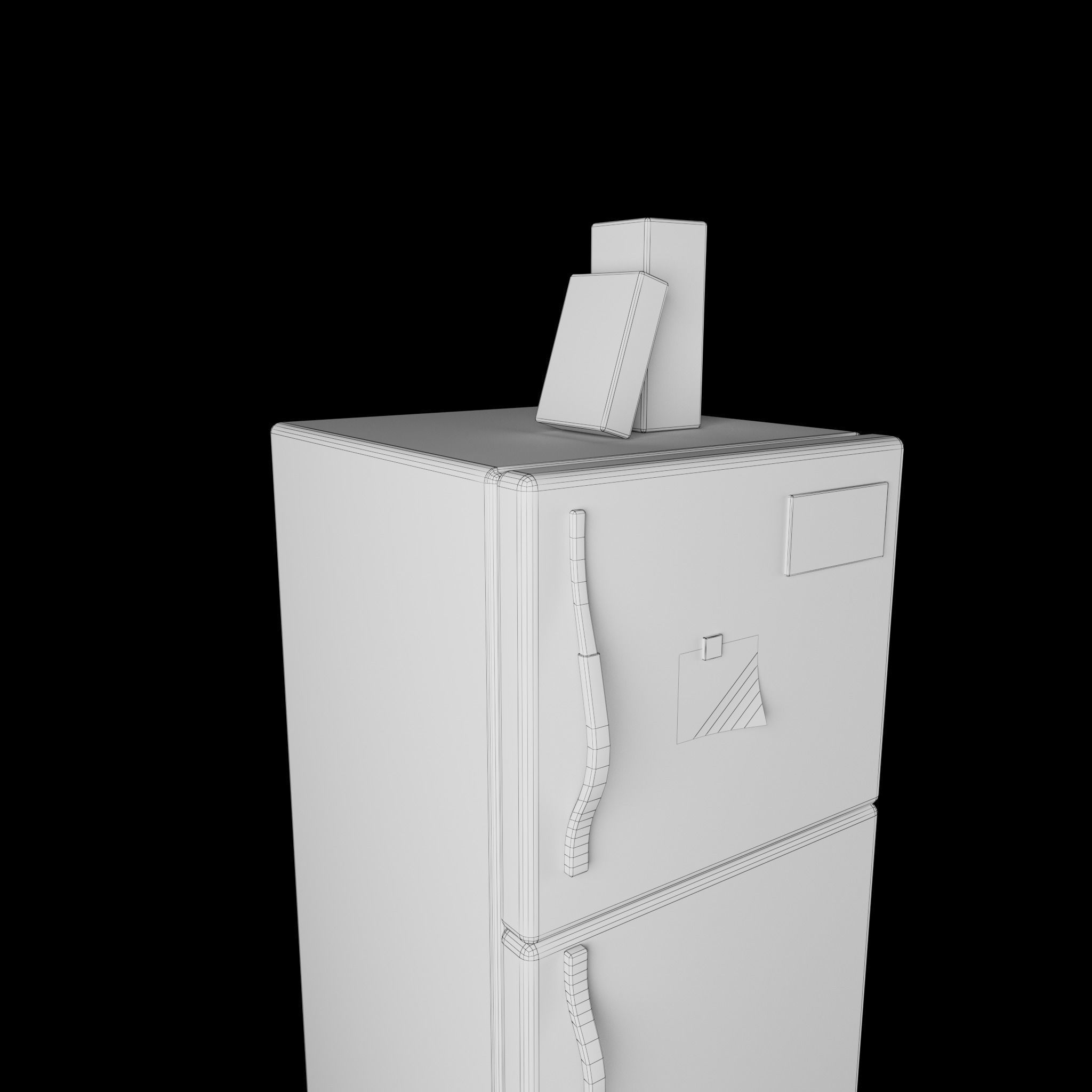 Refrigerator Low-poly 3D model_11