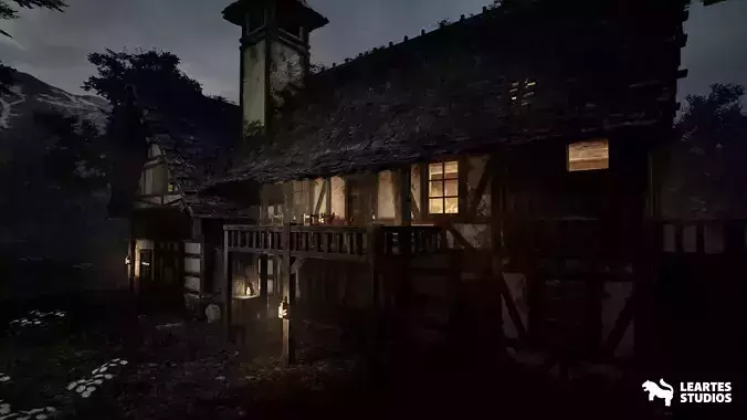 Medieval Tavern Low-poly 3D model