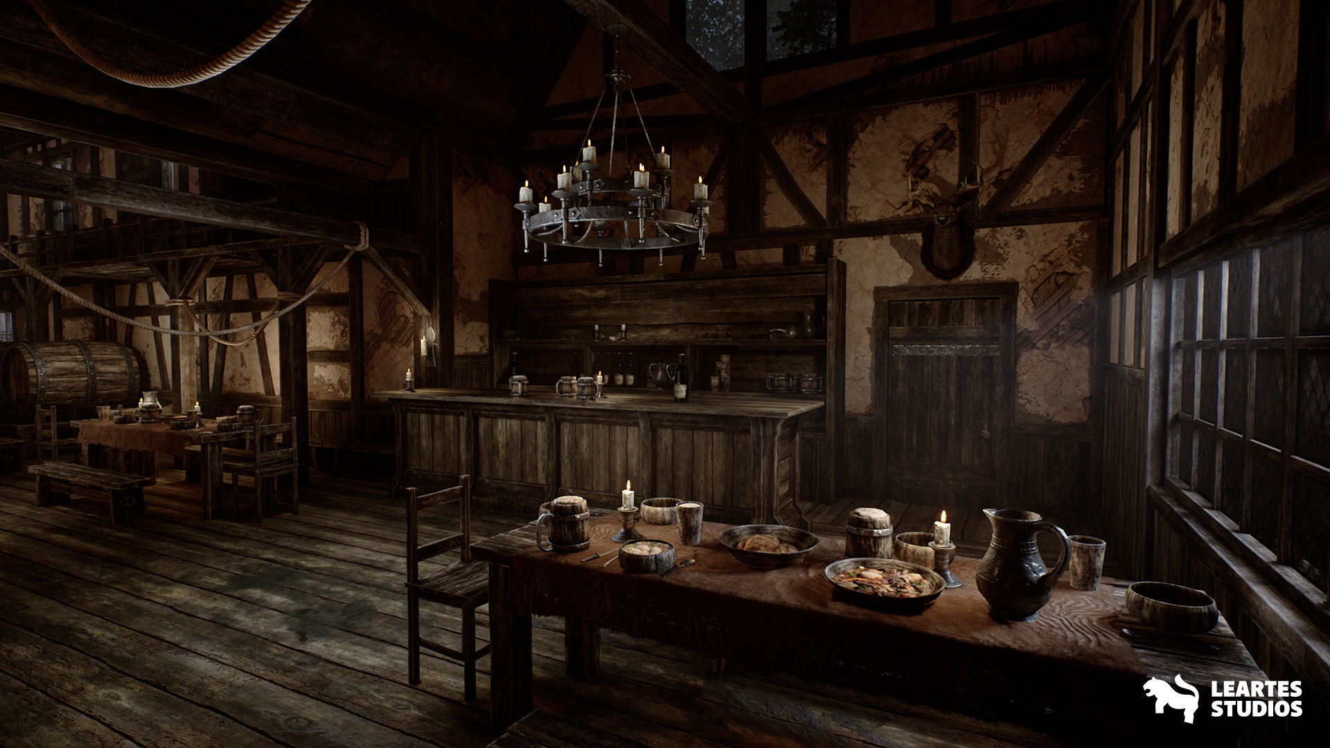 Medieval Tavern Low-poly 3D model_15