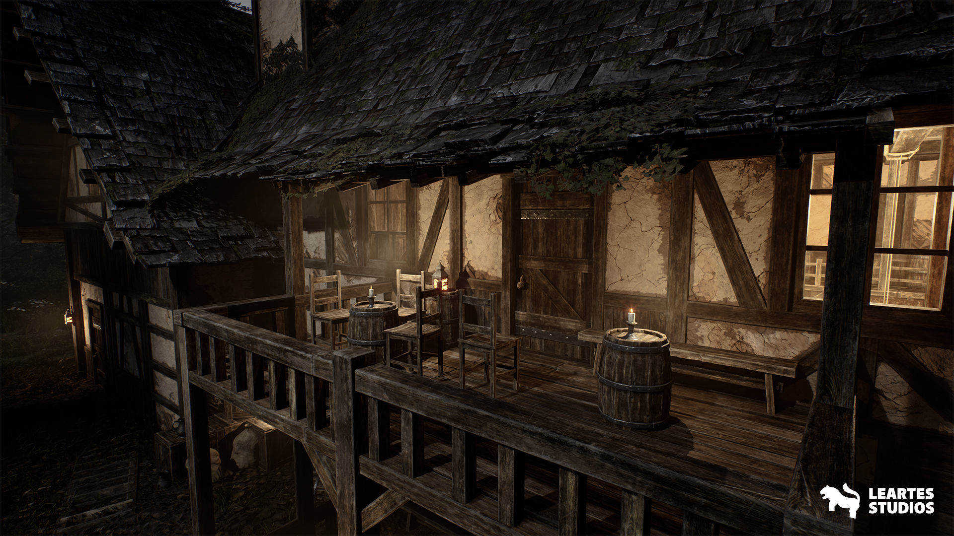 Medieval Tavern Low-poly 3D model_9