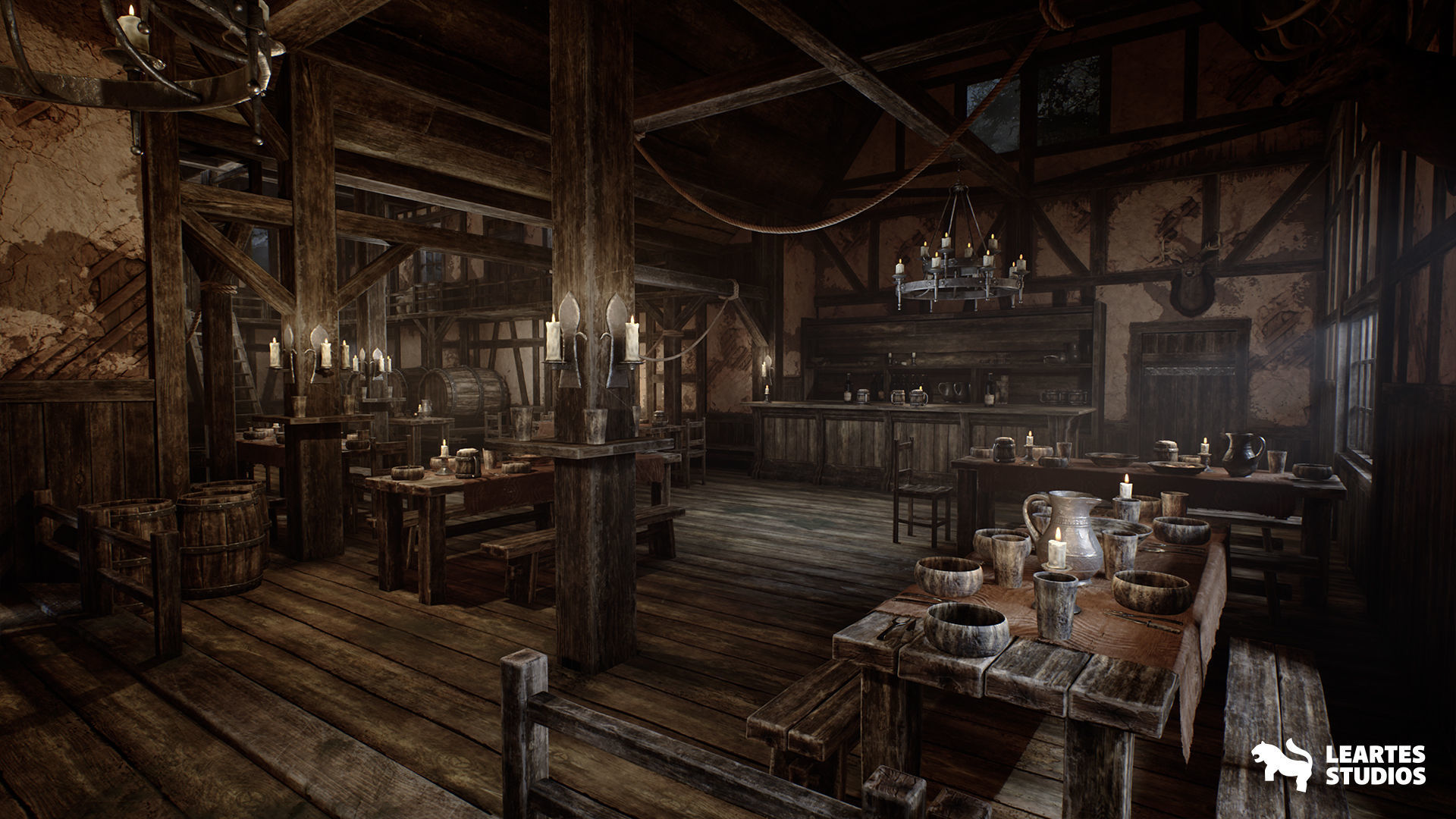 Medieval Tavern Low-poly 3D model_17