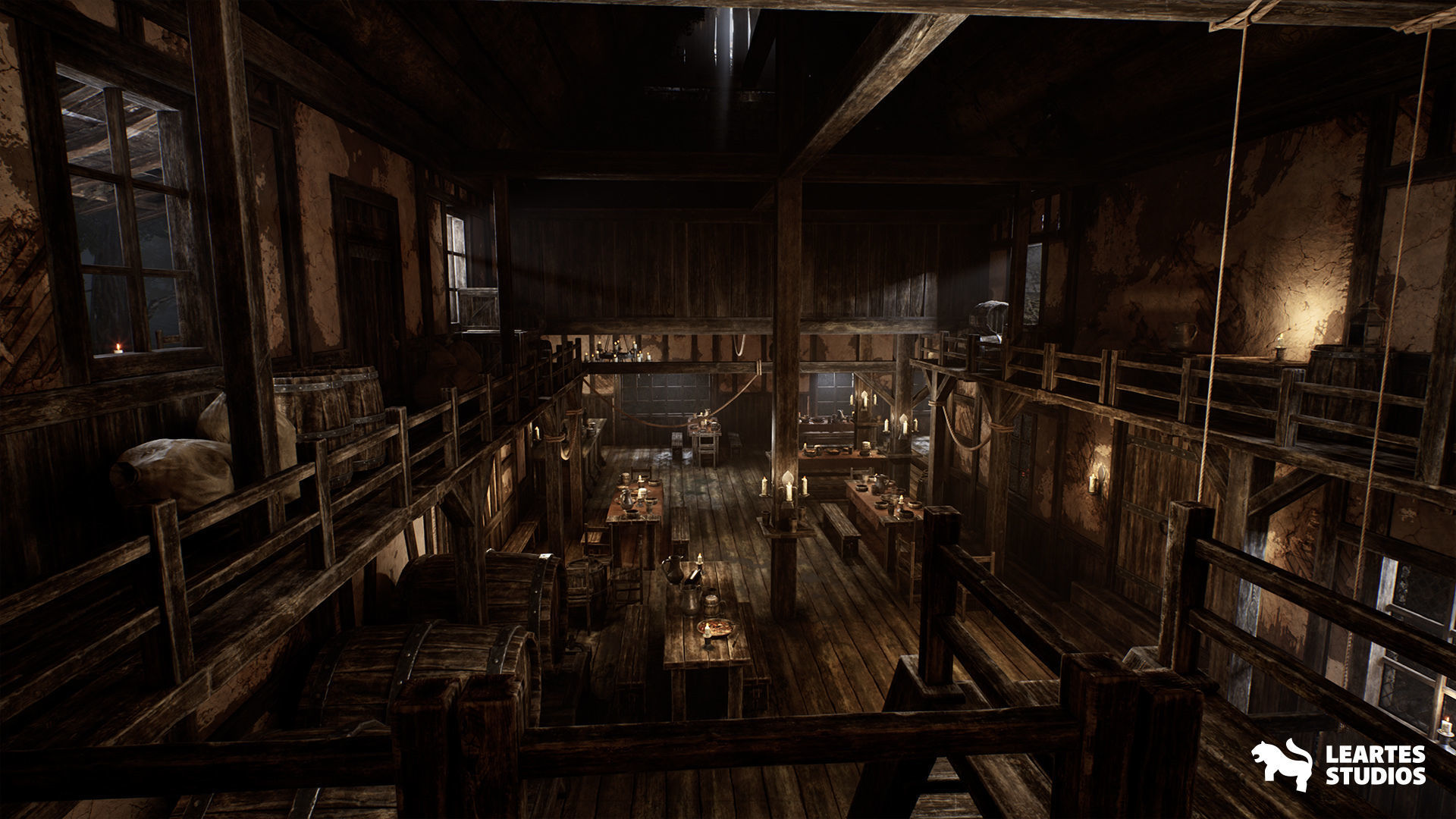 Medieval Tavern Low-poly 3D model_5