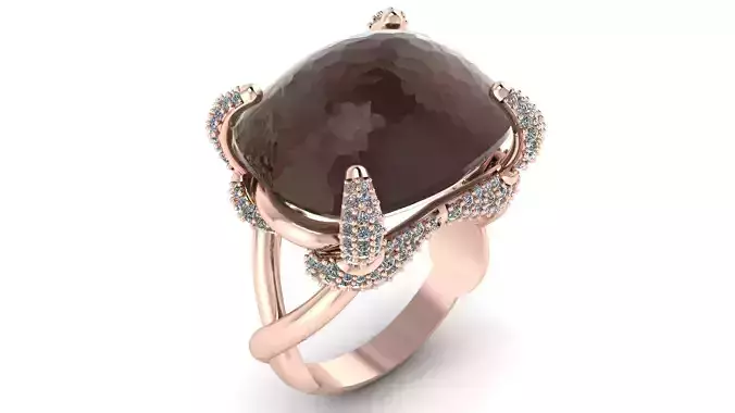 Pomellato tango ring smoky quartz 3D print model