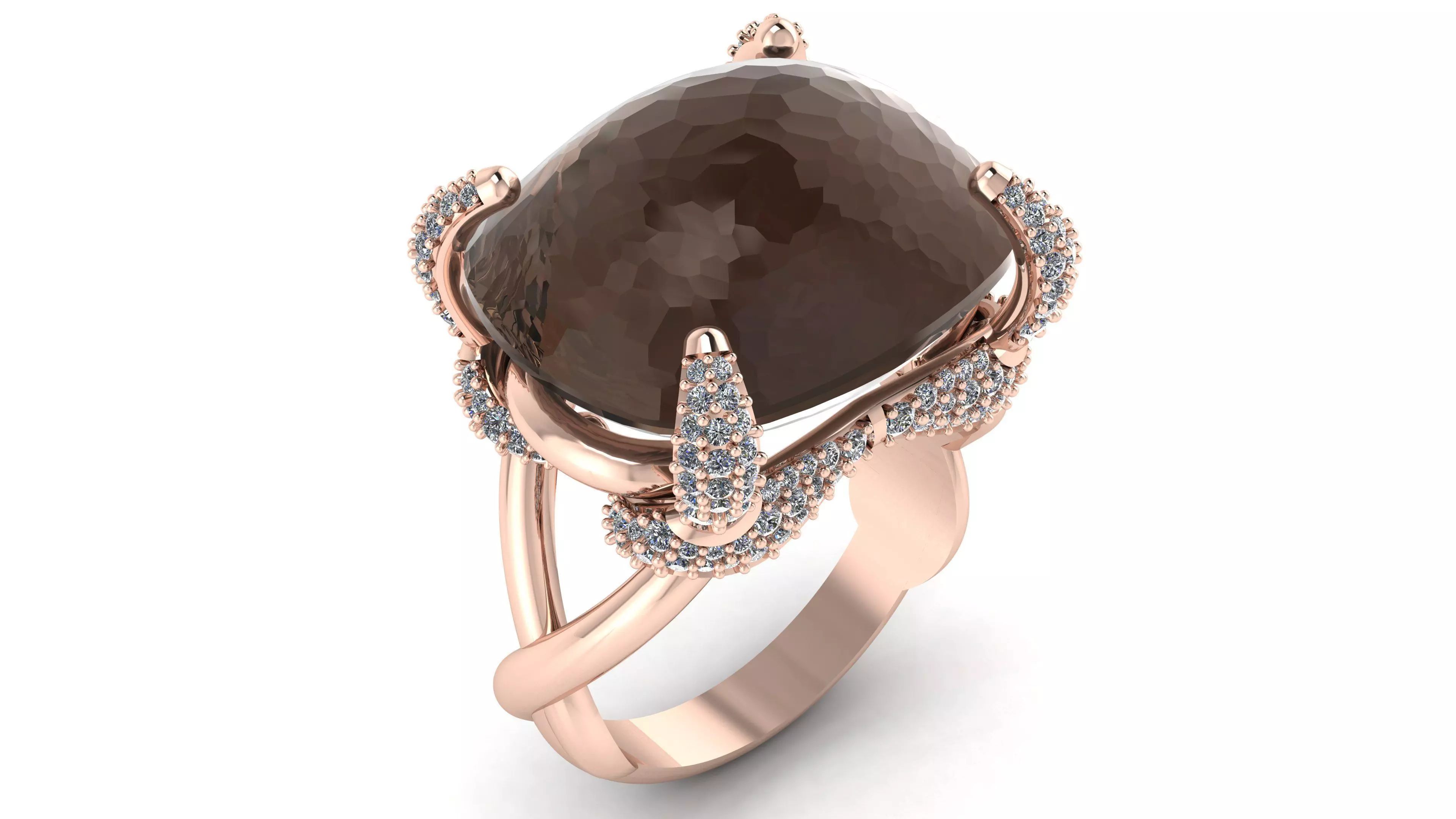 Pomellato tango ring smoky quartz 3D print model_0