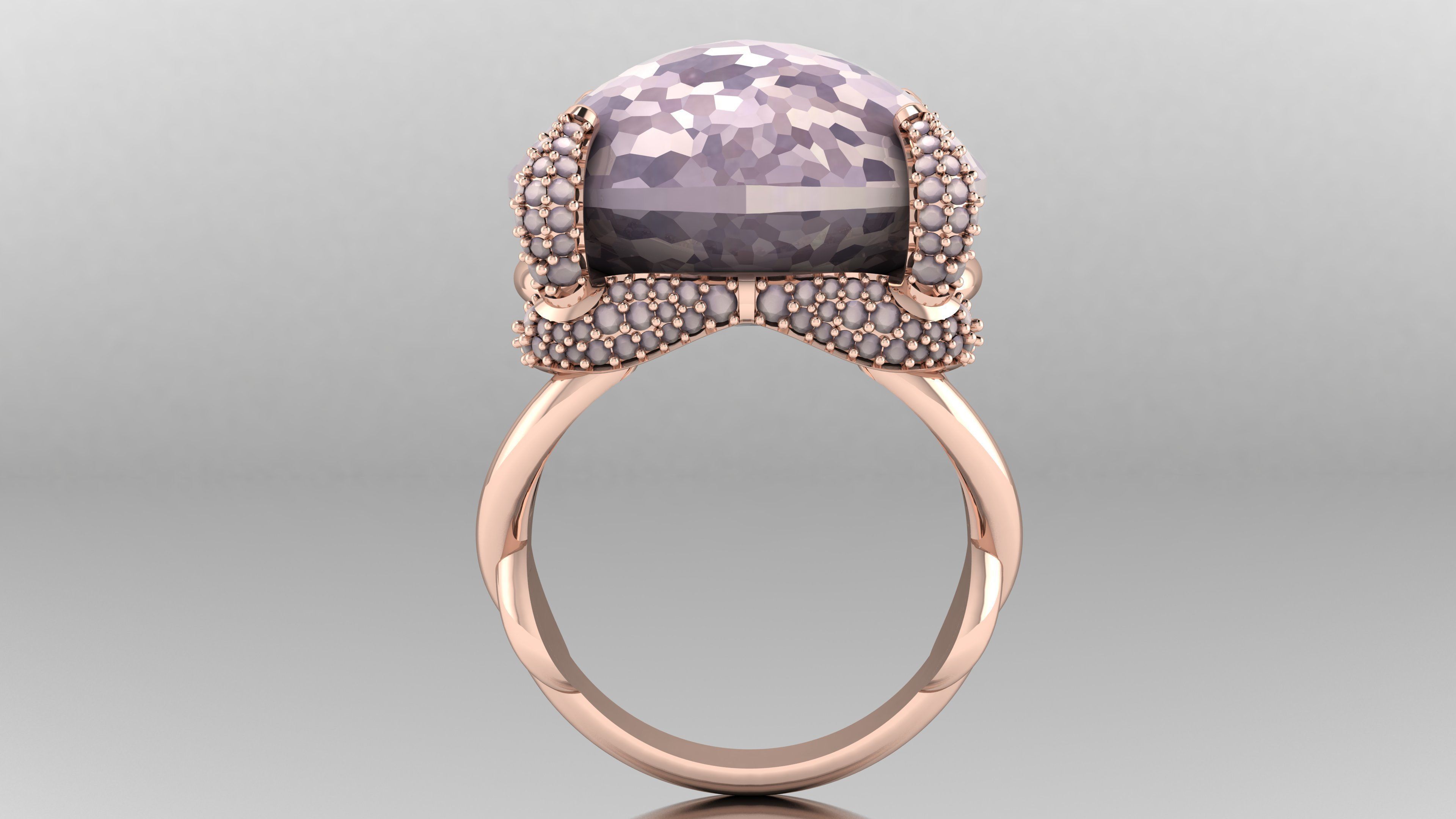 Pomellato tango ring smoky quartz 3D print model_3