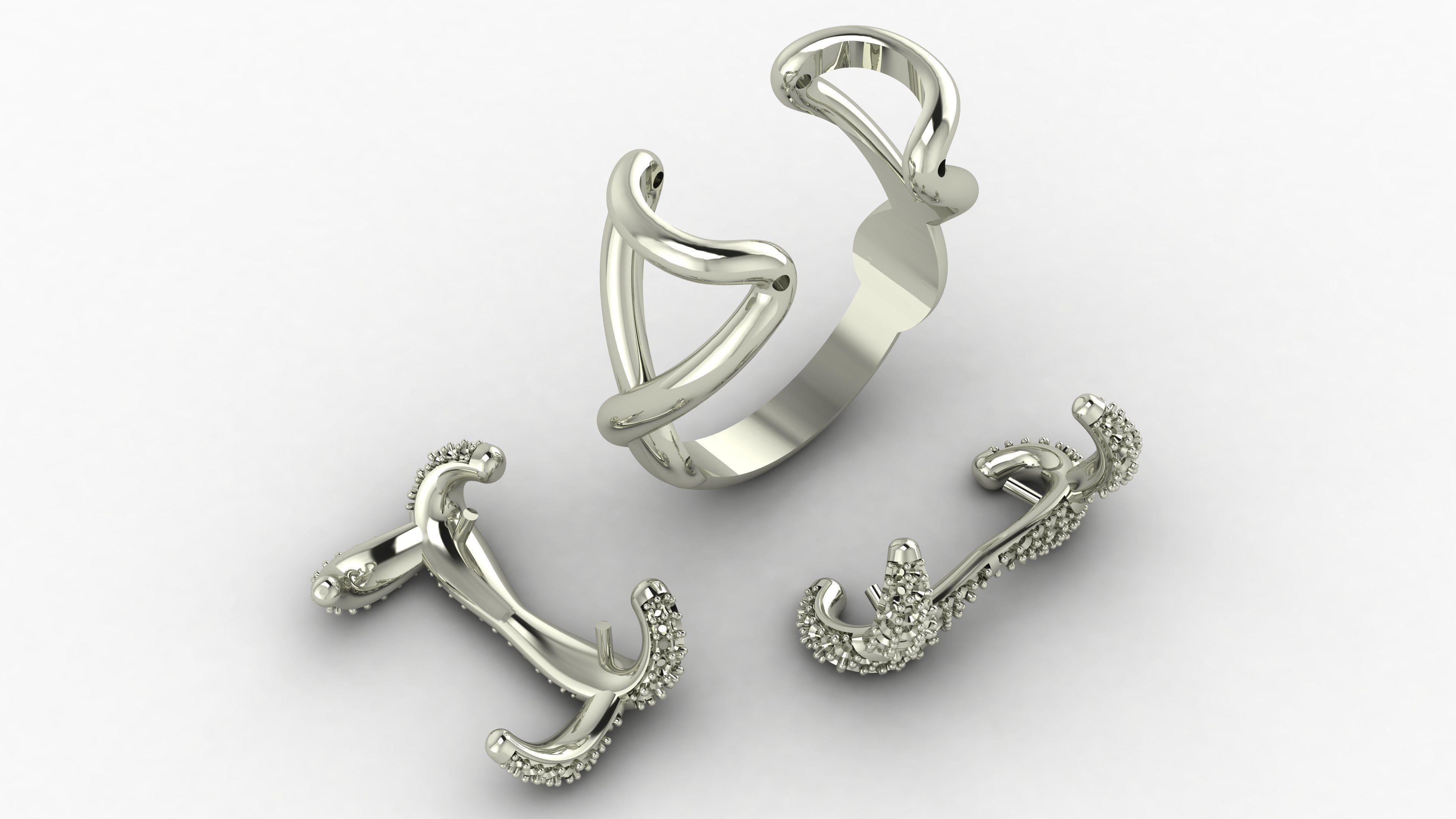 Pomellato tango ring smoky quartz 3D print model_5