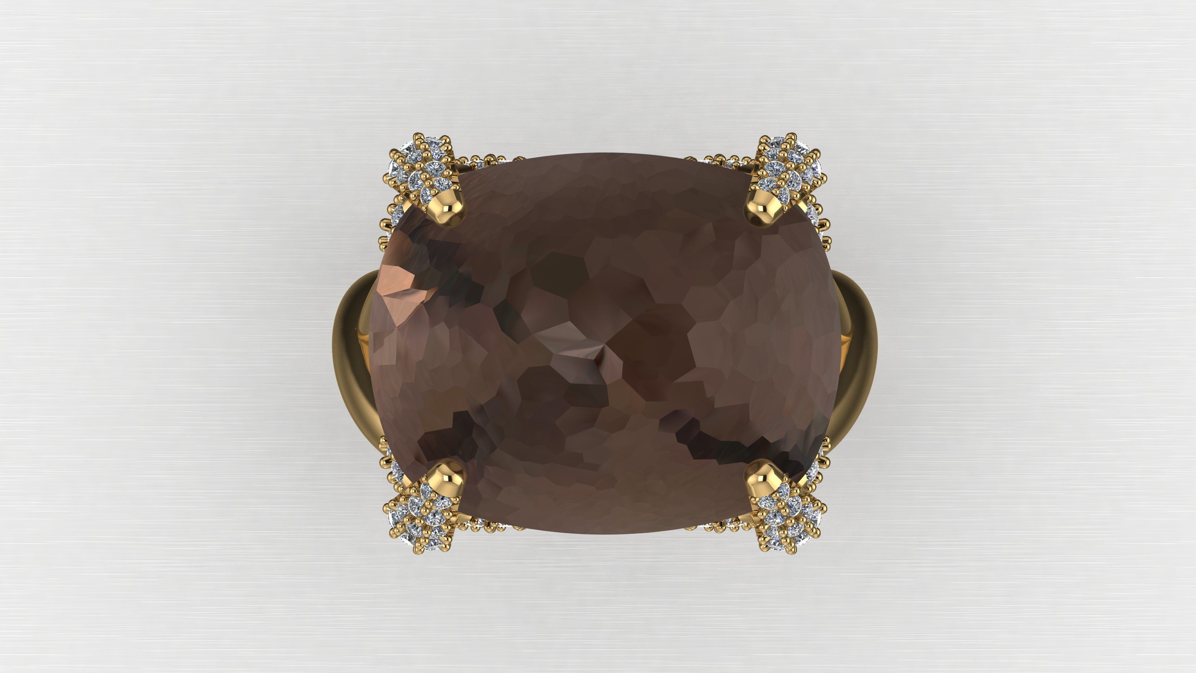 Pomellato tango ring smoky quartz 3D print model_2