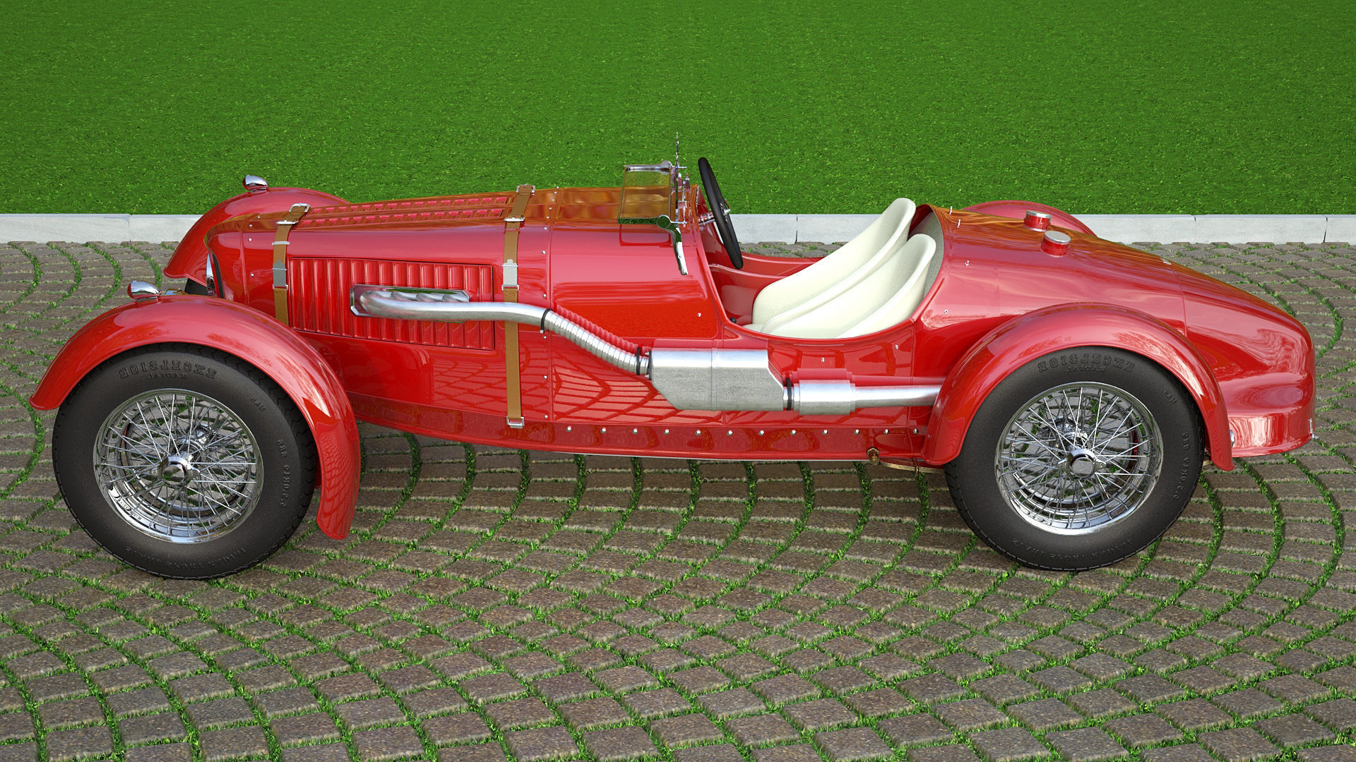 Aston Martin Ulster Replica 1934 3D model_18