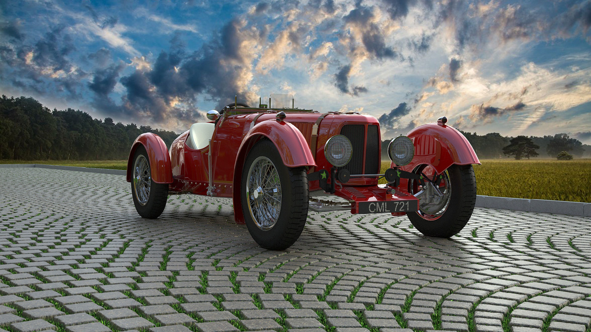 Aston Martin Ulster Replica 1934 3D model_2