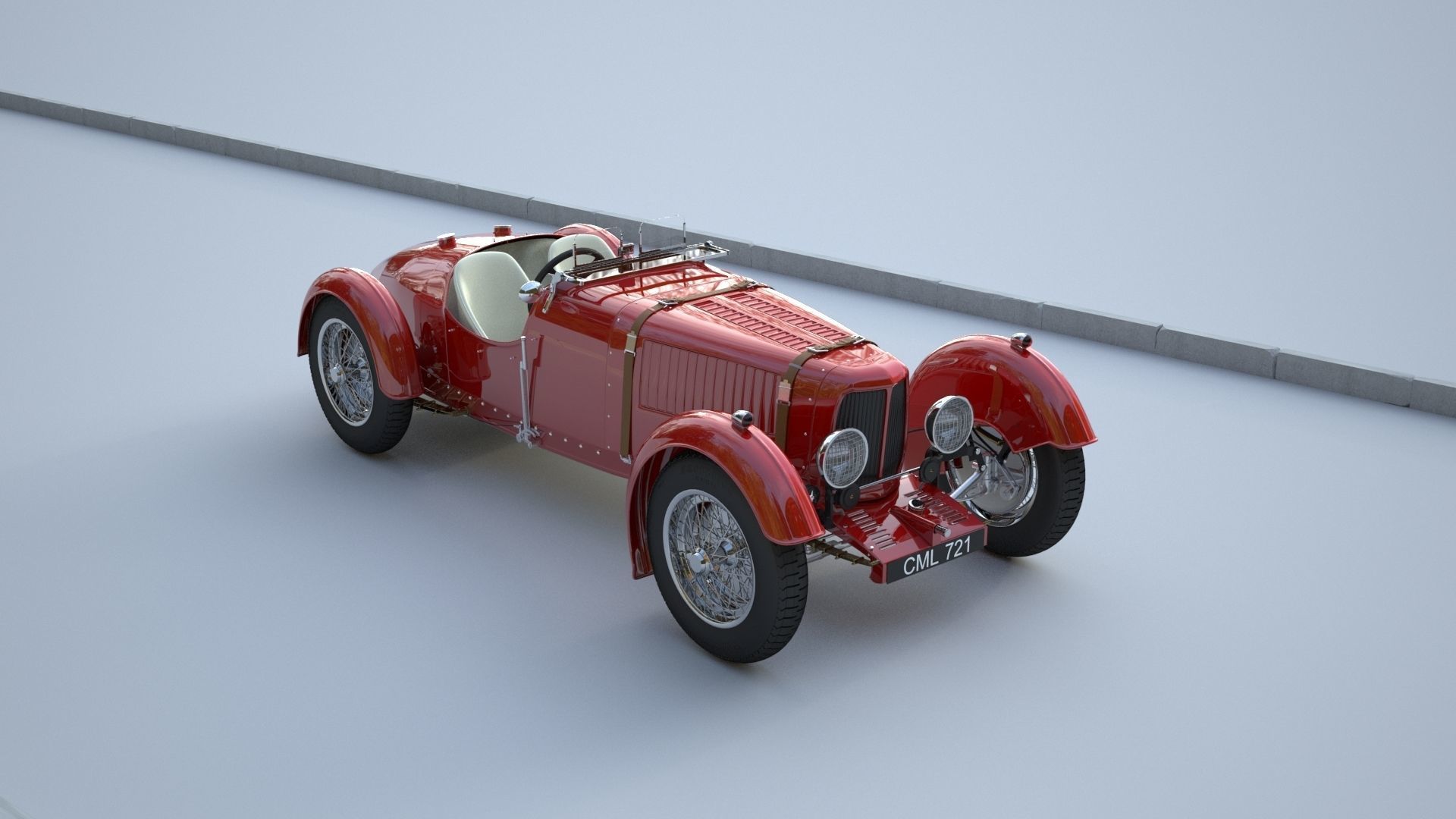 Aston Martin Ulster Replica 1934 3D model_20