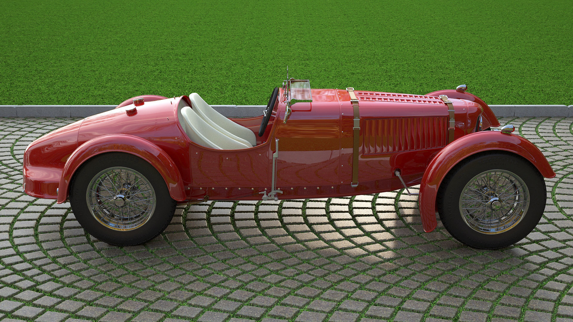 Aston Martin Ulster Replica 1934 3D model_13