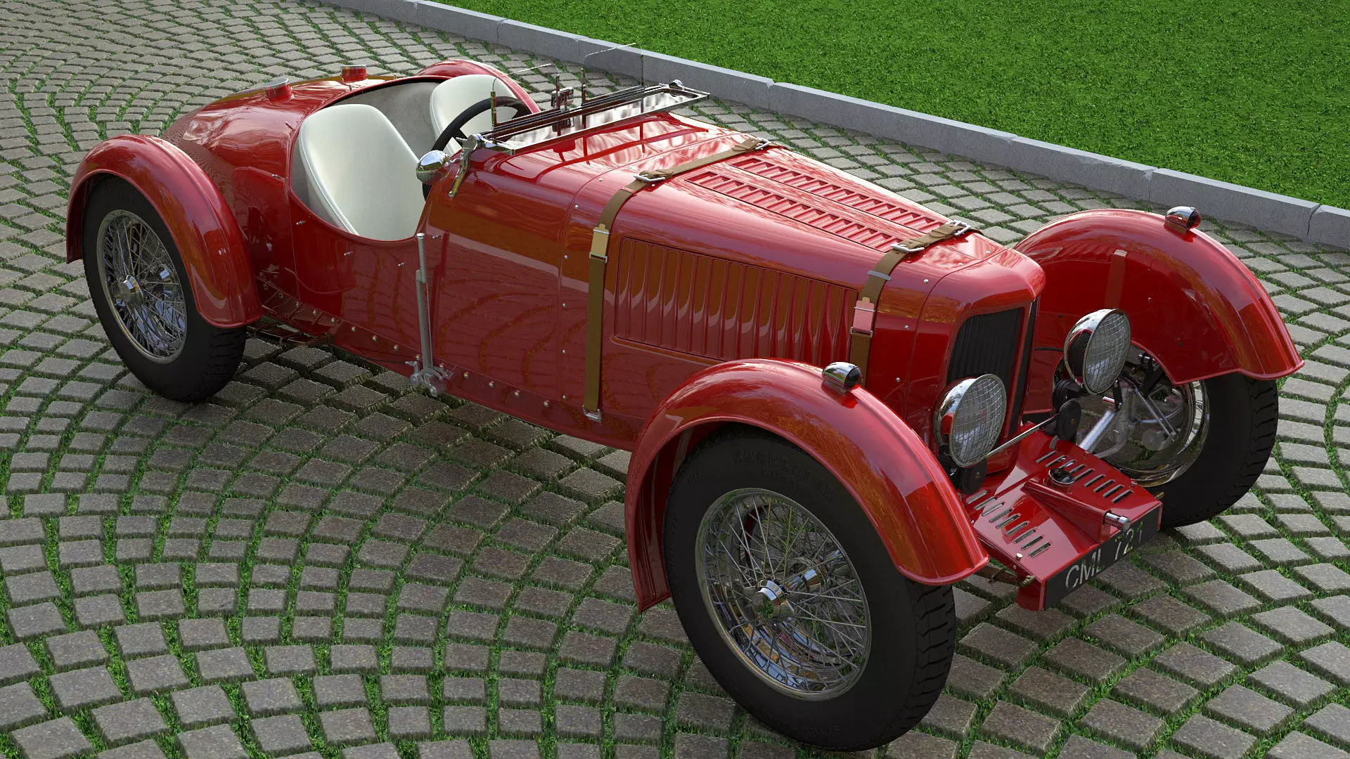 Aston Martin Ulster Replica 1934 3D model_0
