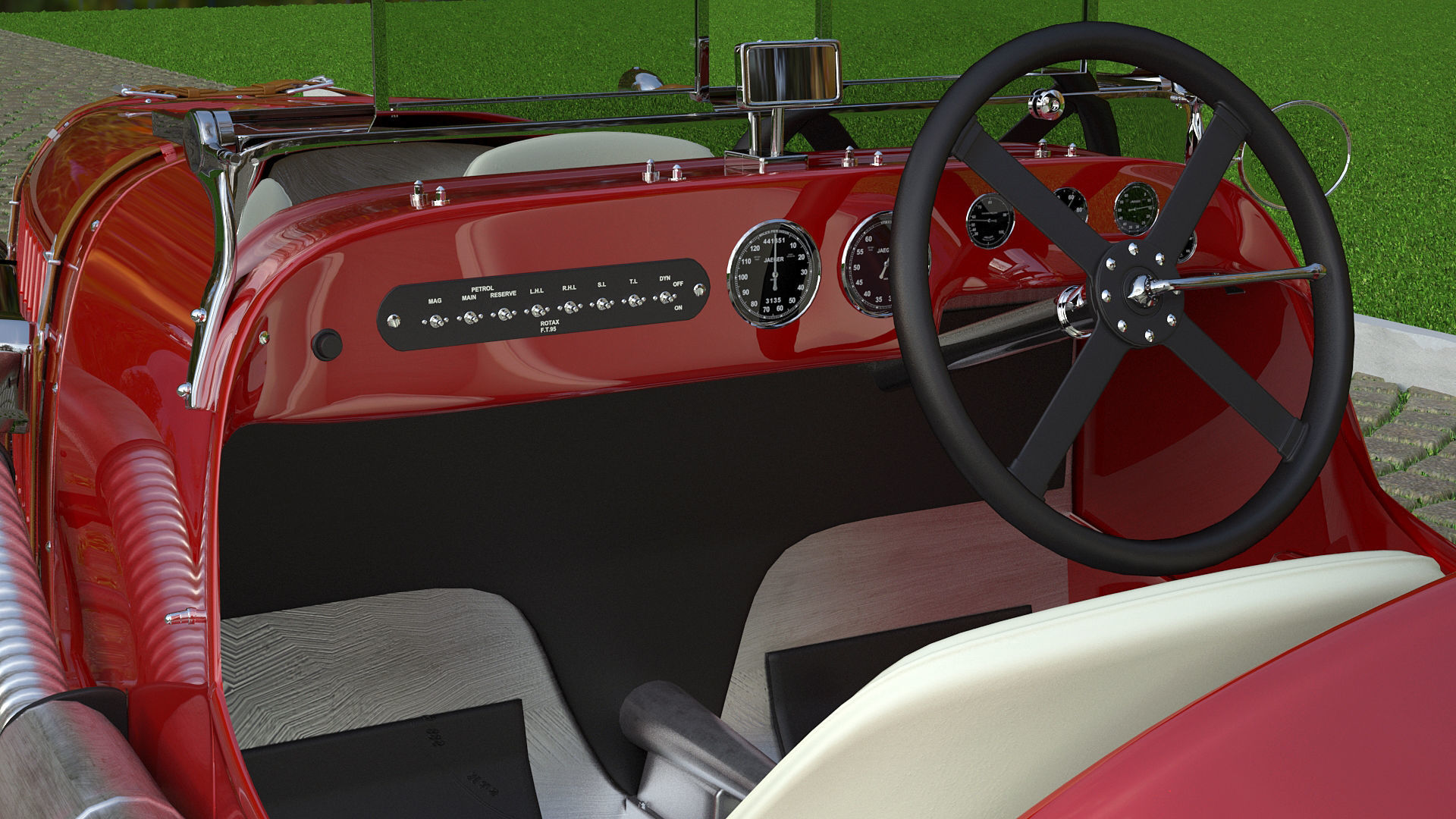 Aston Martin Ulster Replica 1934 3D model_11