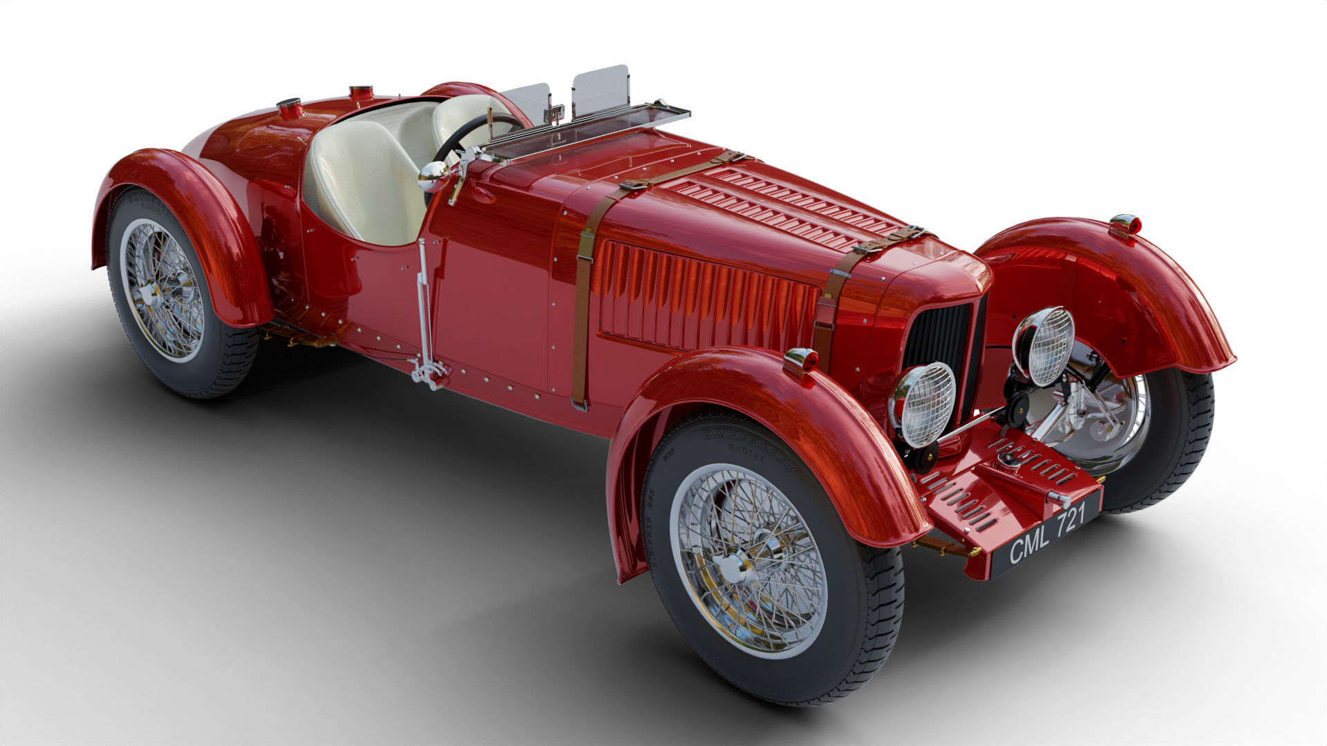 Aston Martin Ulster Replica 1934 3D model_1