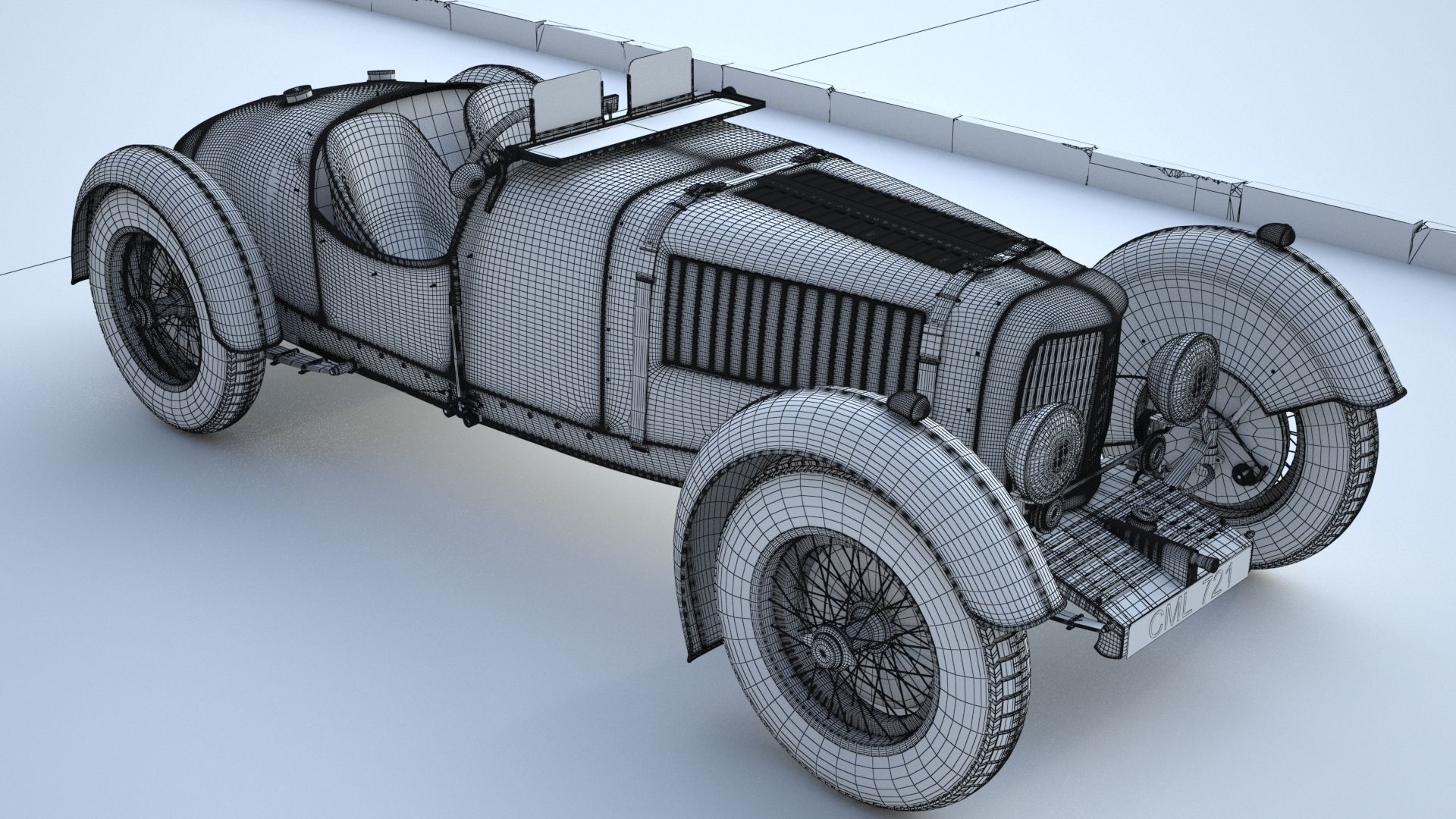 Aston Martin Ulster Replica 1934 3D model_15