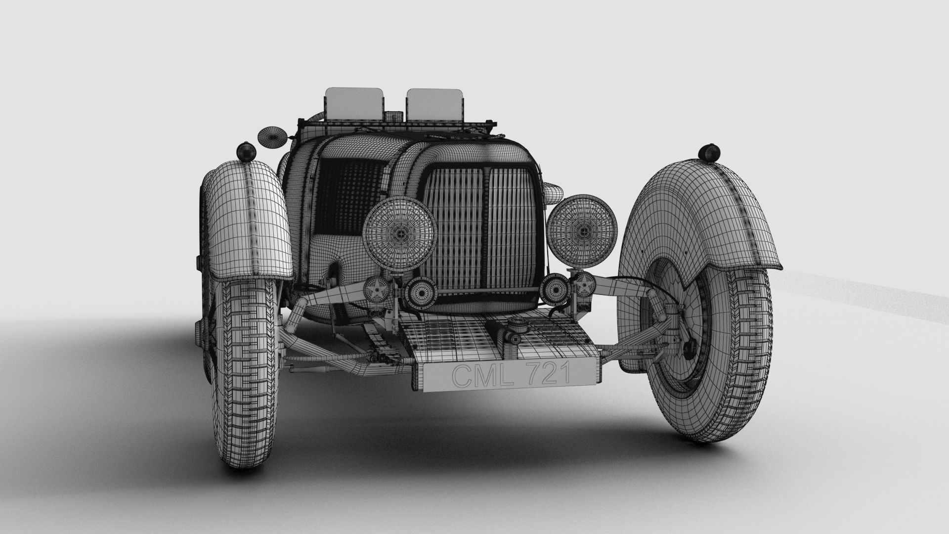 Aston Martin Ulster Replica 1934 3D model_19