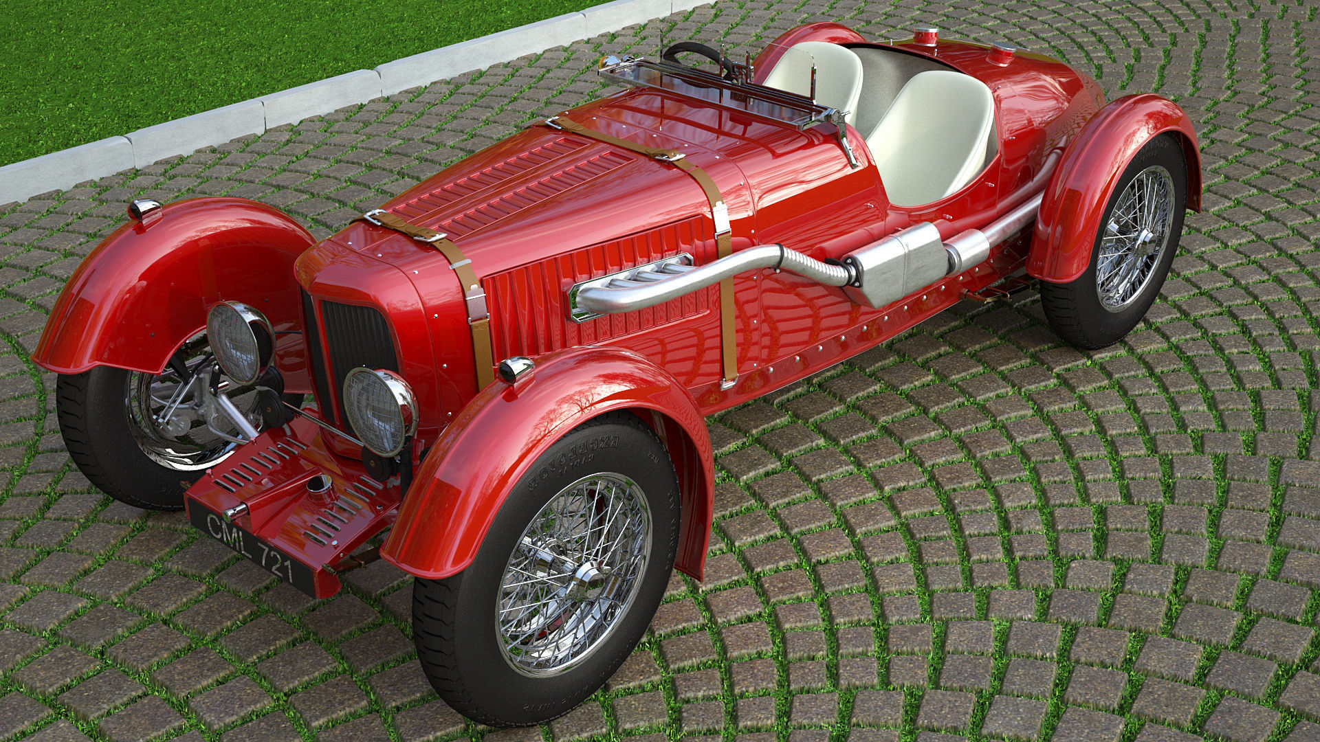 Aston Martin Ulster Replica 1934 3D model_3