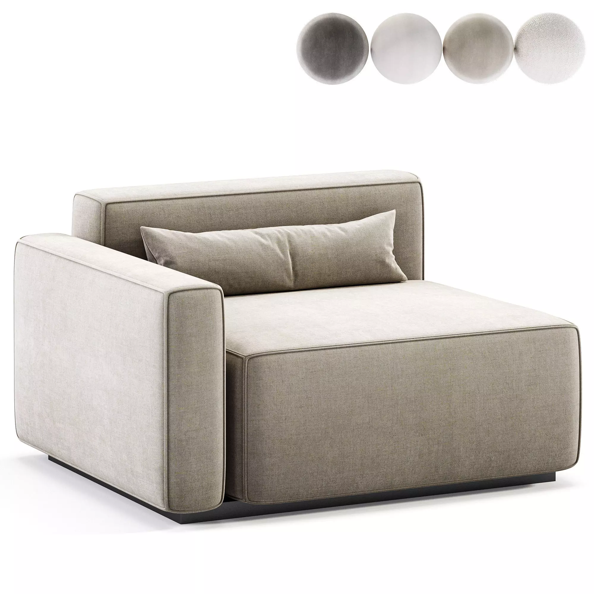 Mix Modular Sectional Armchair Free 3D model
