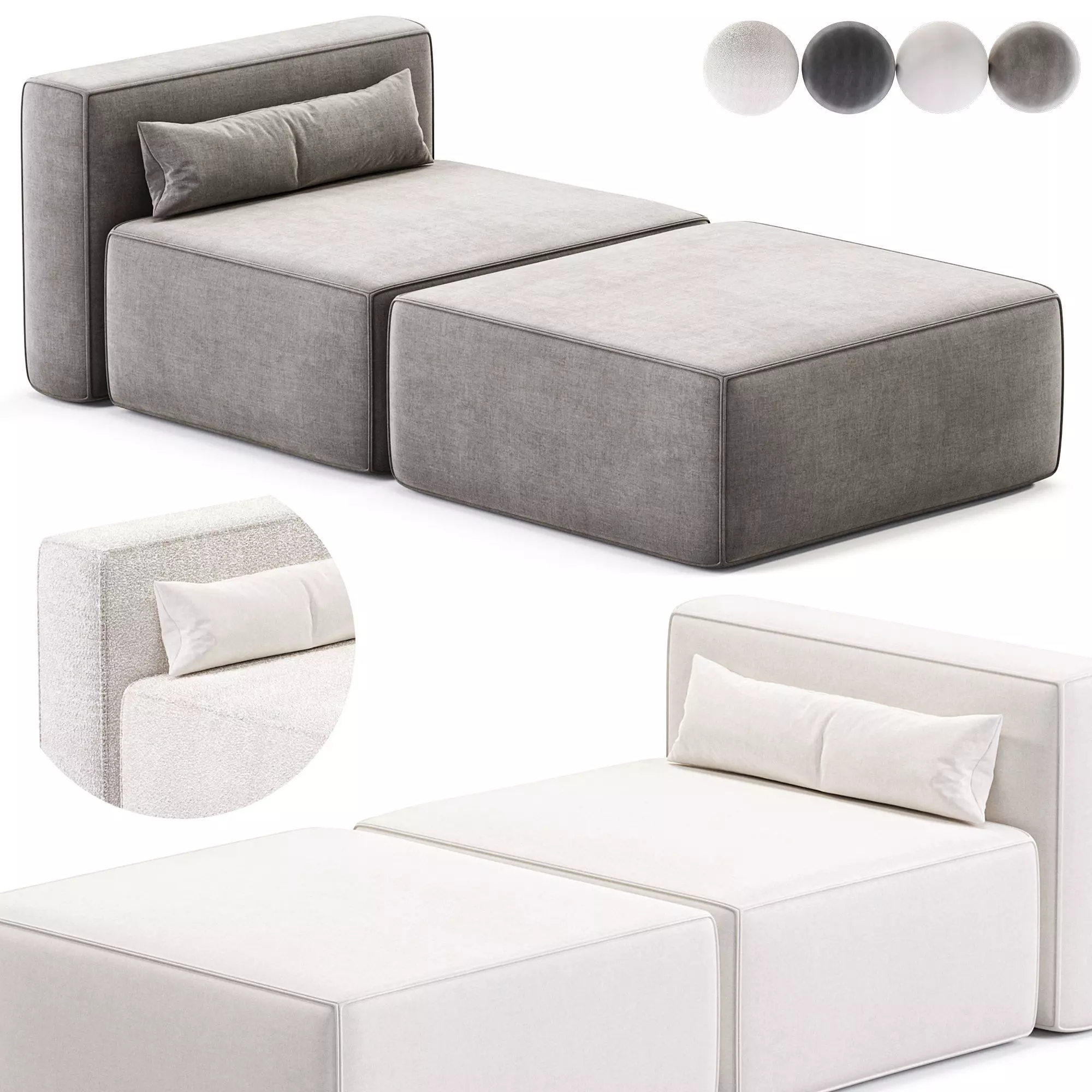 Mix Modular Chaise Free 3D model