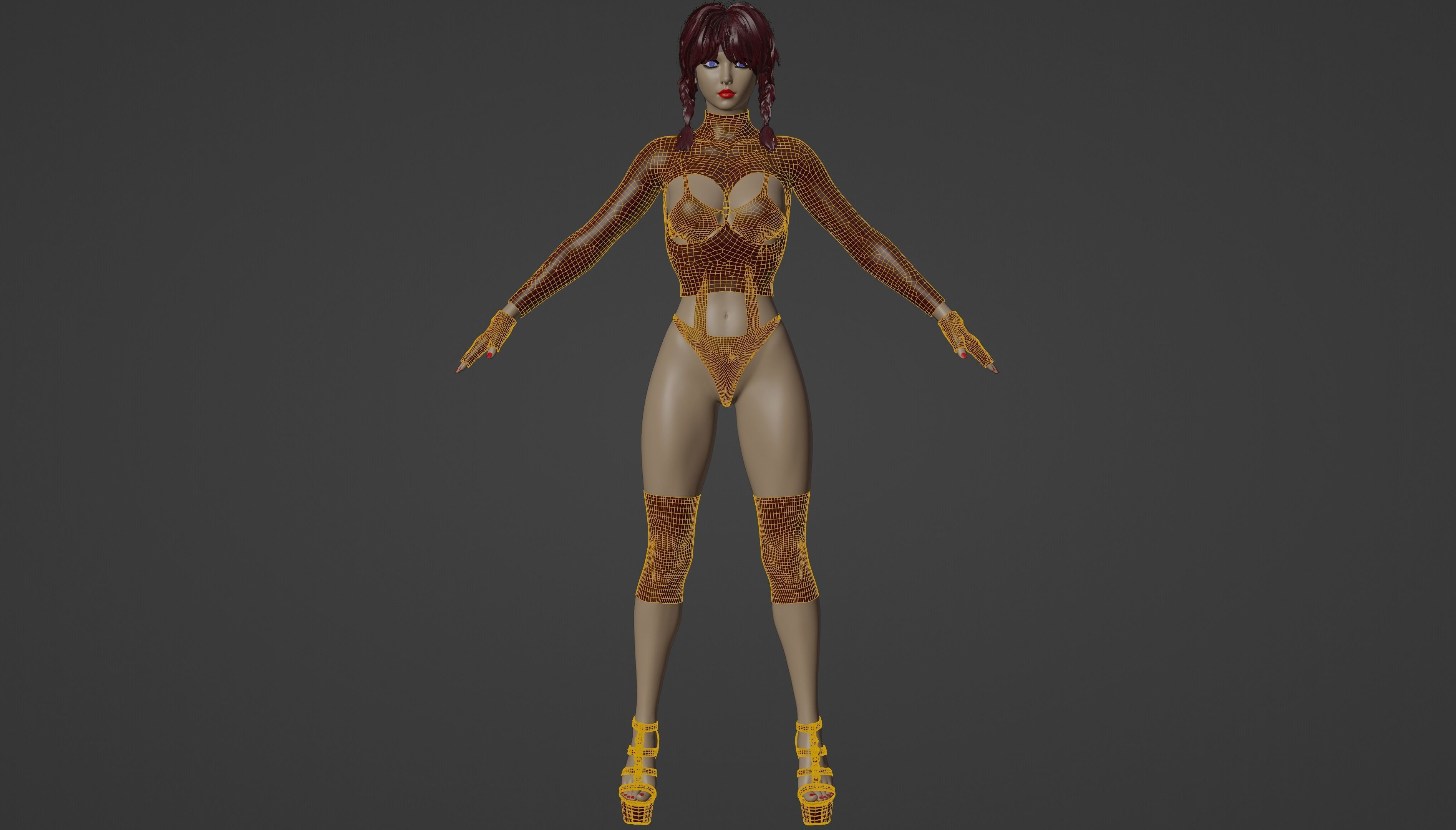 Blonde Chick - Tactical Undercover Agent Soldier Suit -Rigged - Low-poly 3D model_44